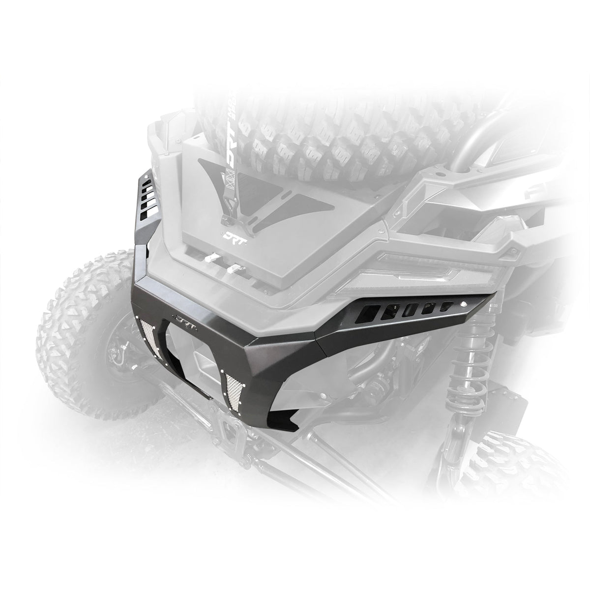 Steel rear bumper with aluminum mesh inserts for RZR Pro R