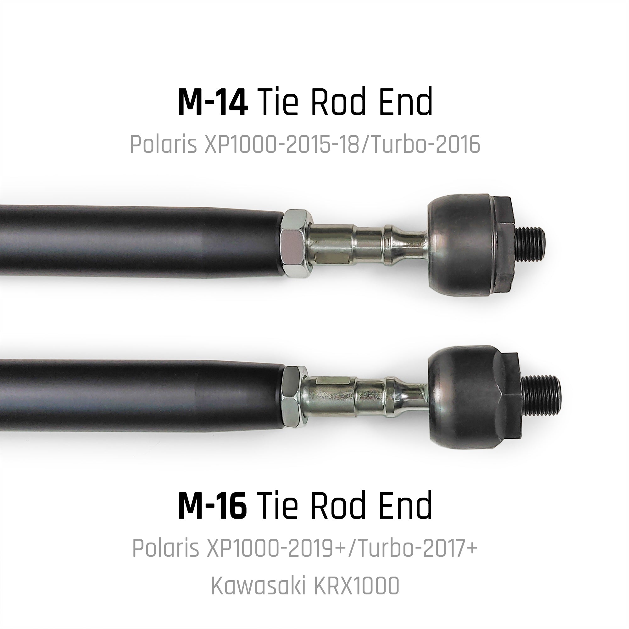 DRT Polaris RZR Turbo S/S4 HD Billet Aluminum Tie Rod Kit, (M16 Rack)