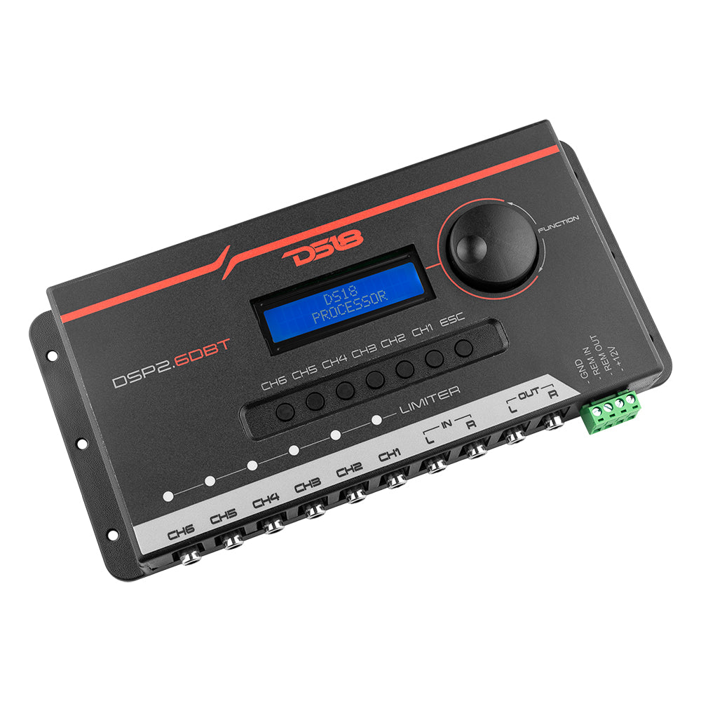 2-Channel In and 6-Channel Out Digital Sound Processor (DSP) with Bluetooth and LCD Screen