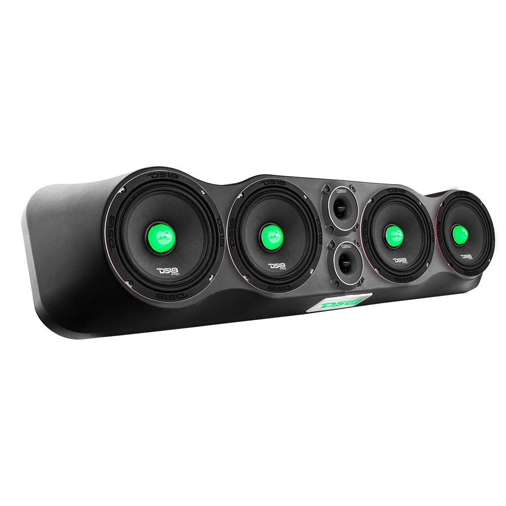 35" High Density ABS Universal Speakers Enclosure 4 X 6.5" and 2 x 3" Tweeters - Multi-Application Design for Cars, Trucks, ATVs, UTVs