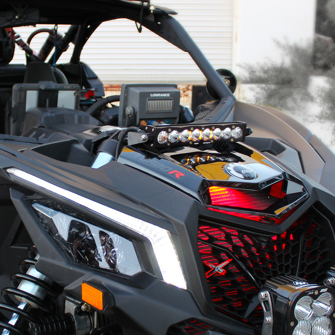 Can-Am S8 10 Inch Shock Mount Light Bar Kit - Amber - Can-Am 2017-24 Maverick X3