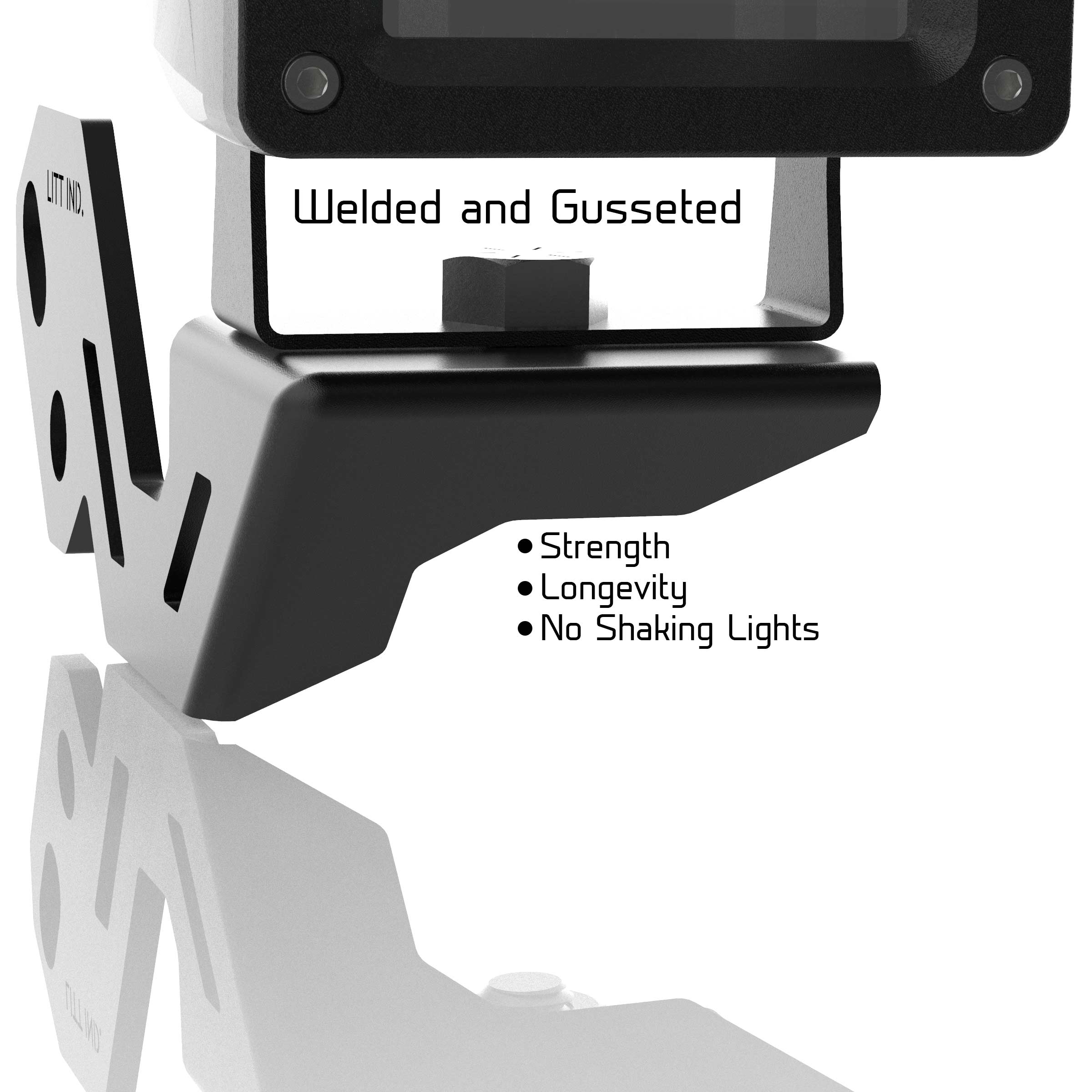 Gusseted Light Pod Mounts Brackets for Polaris RZR A Pillar