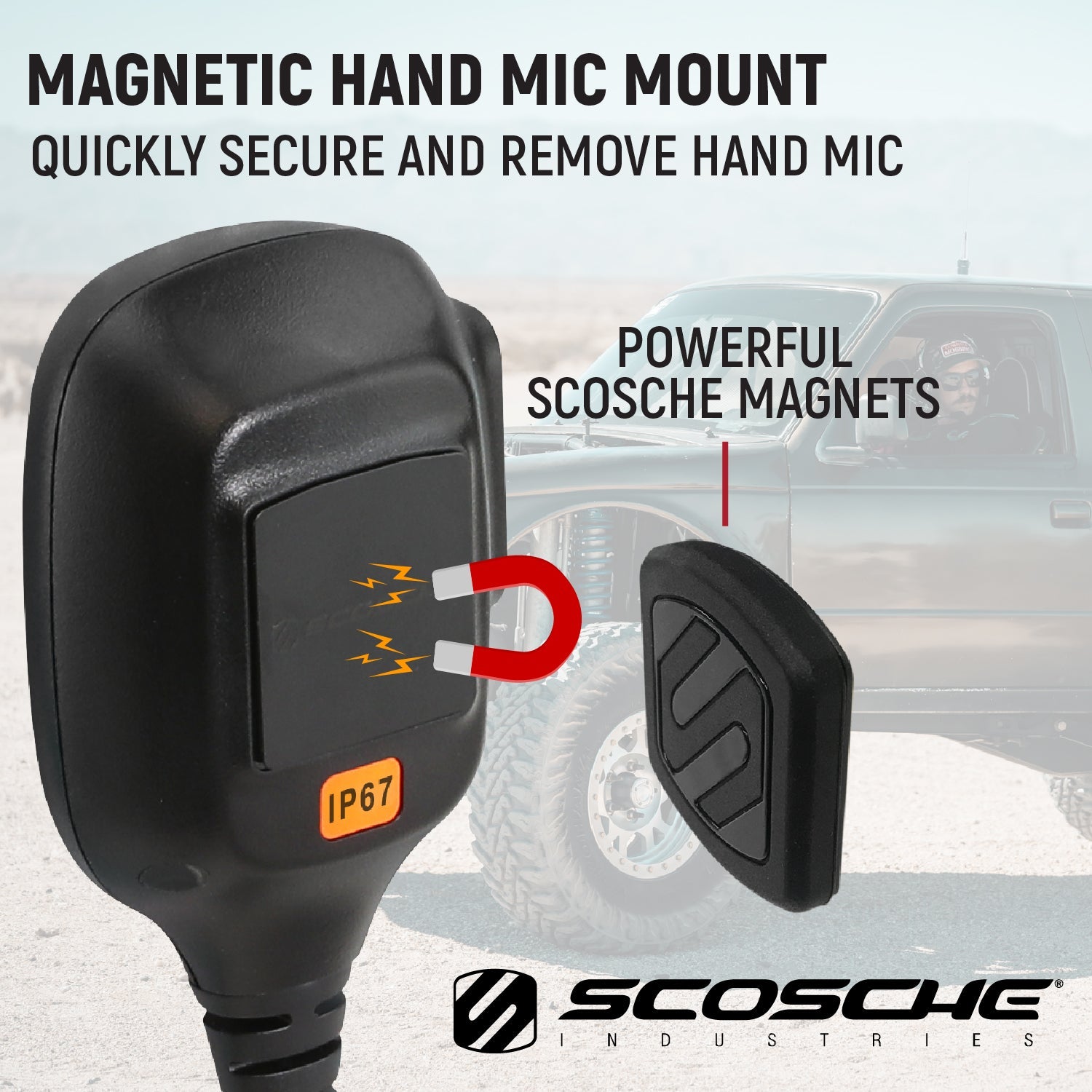 Hand Mic for G1 Mobile Radio with Scosche MagicMount