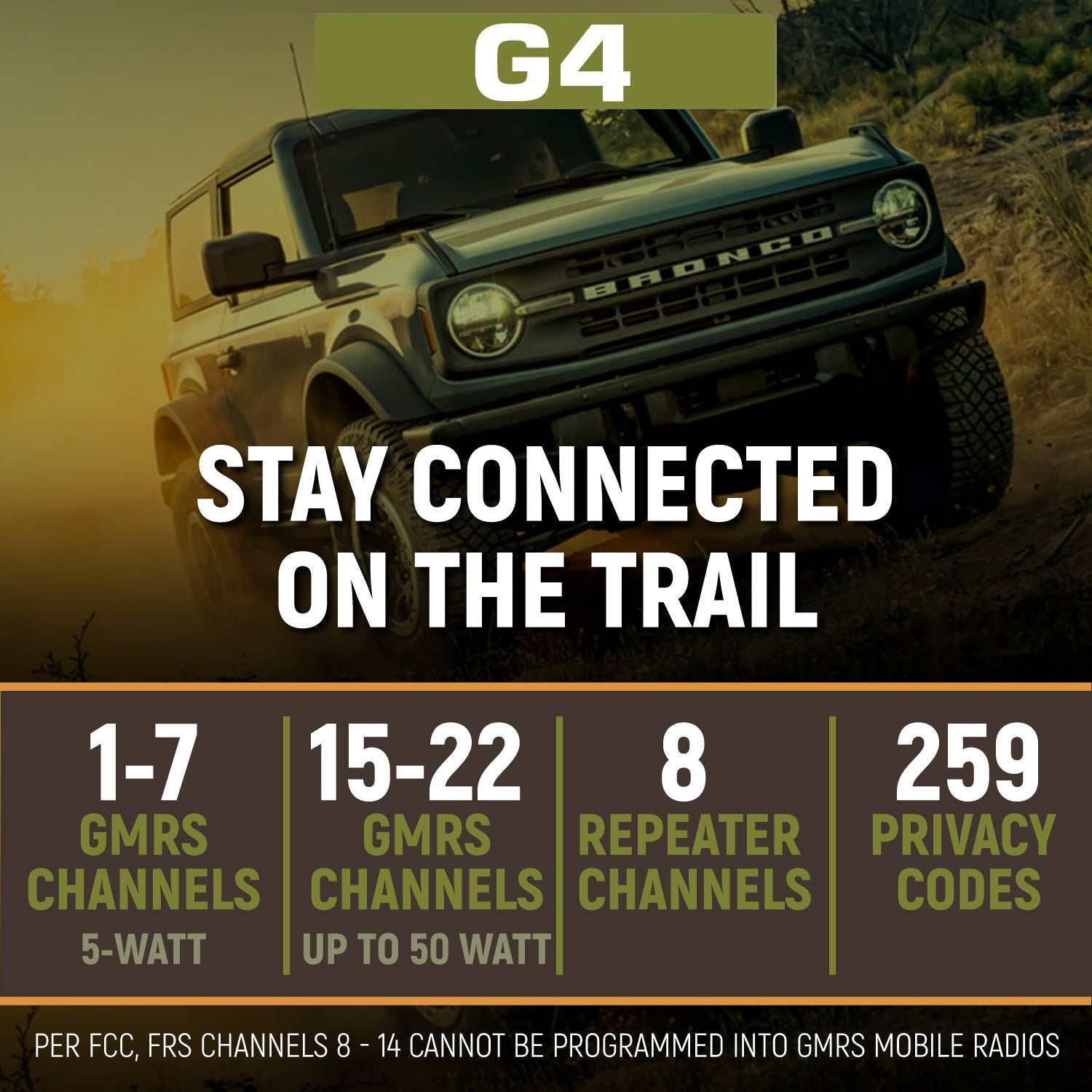 Jeep Wrangler JL, JLU, and Gladiator JT Two-Way GMRS Mobile Radio Kit