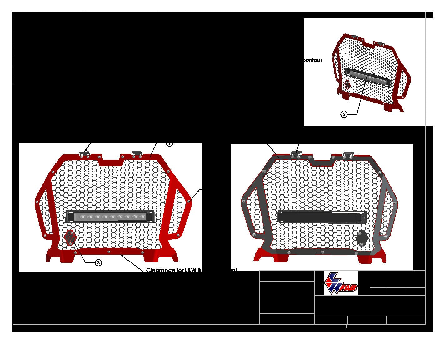 Aftermarket Snap In Grille with Light Bar