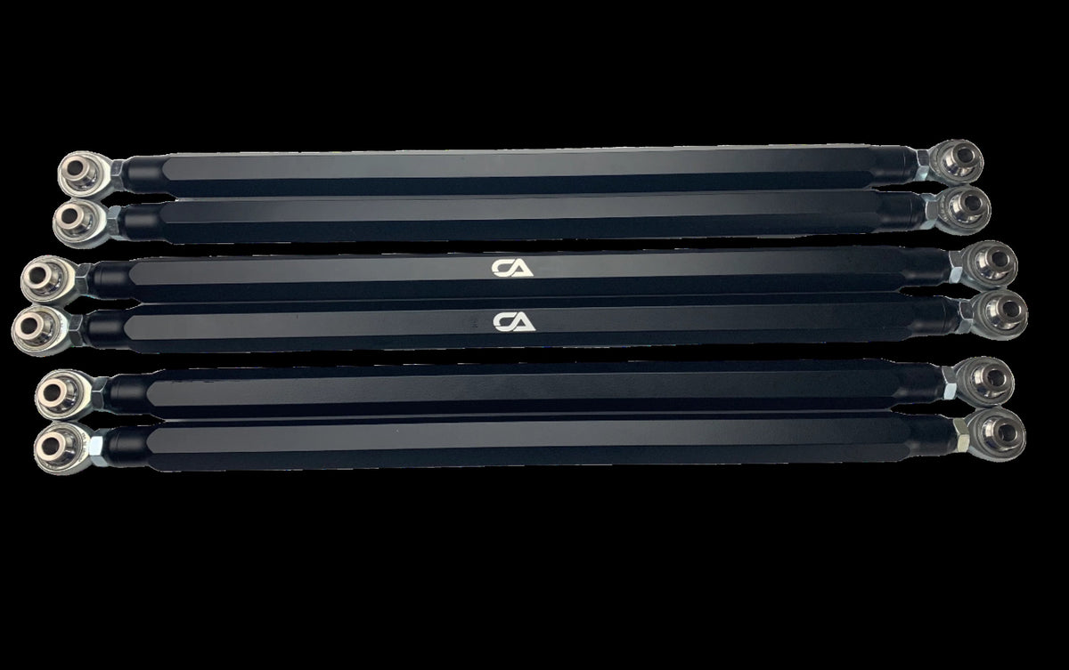 We produce a quality solid Billet aluminum radius rod to replace the weak factory pieces. Our rods are machined from a solid piece of 1.25 Billet hex aluminum. That's right one and a quarter inch of solid Billet aluminum. These rods are larger than majority of similar products on the market, and sure to stand up to the abuse.