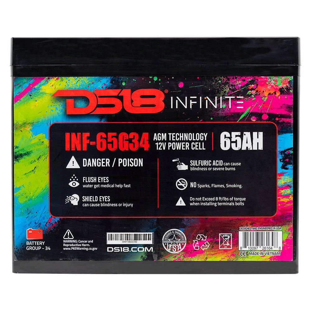 INFINITE 65 AH AGM Group 34 Power Cell 12 Volt Battery