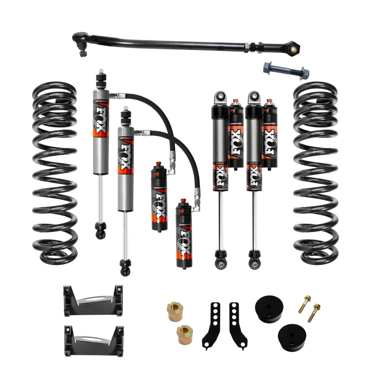 Kryptonite Stage 2 Leveling Kit with Fox 2.5 Performance Elite Shocks for 2017-2026 Ford Super Duty F250/F350