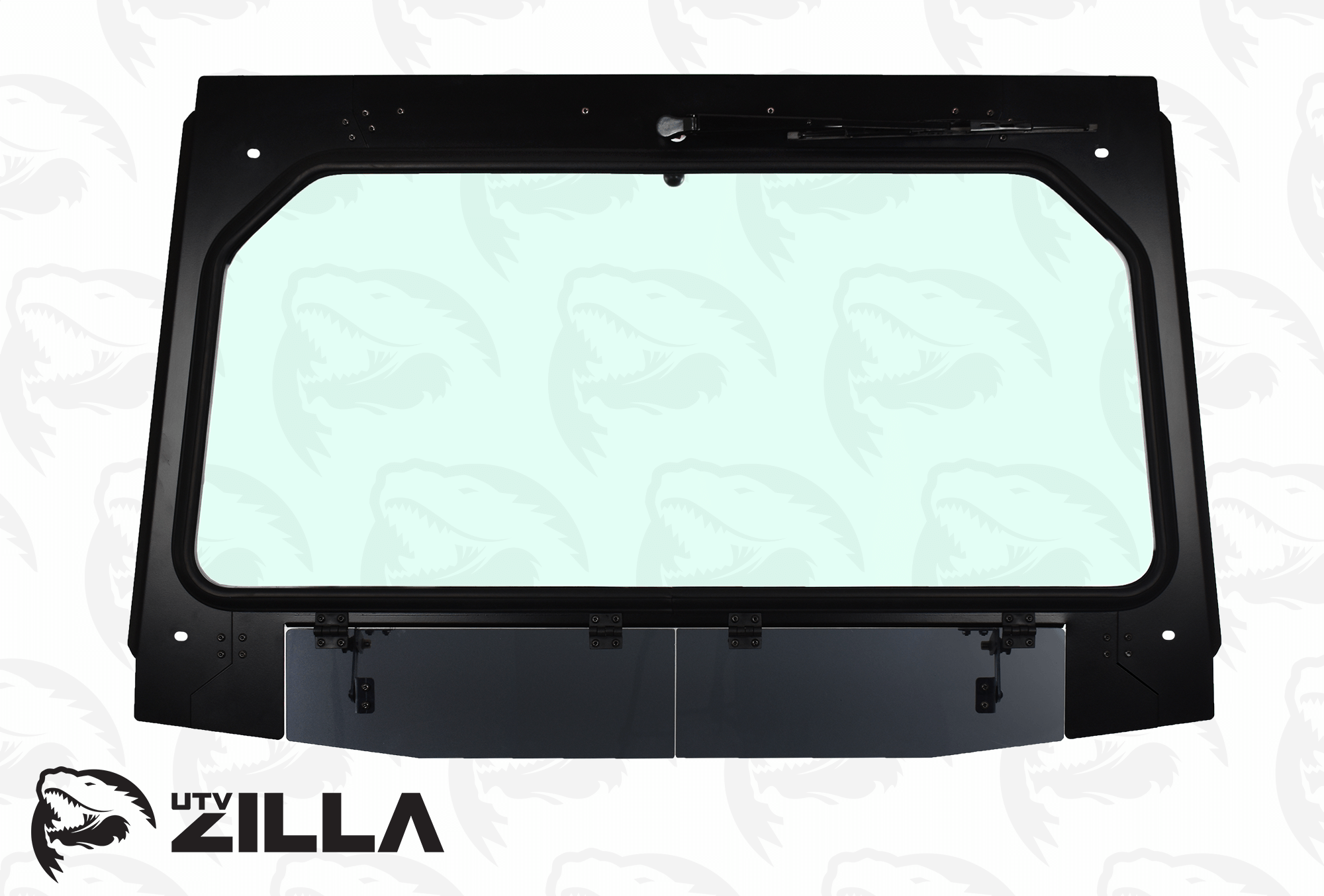 Black Vented KRX Full Glass Windshield with Wiper