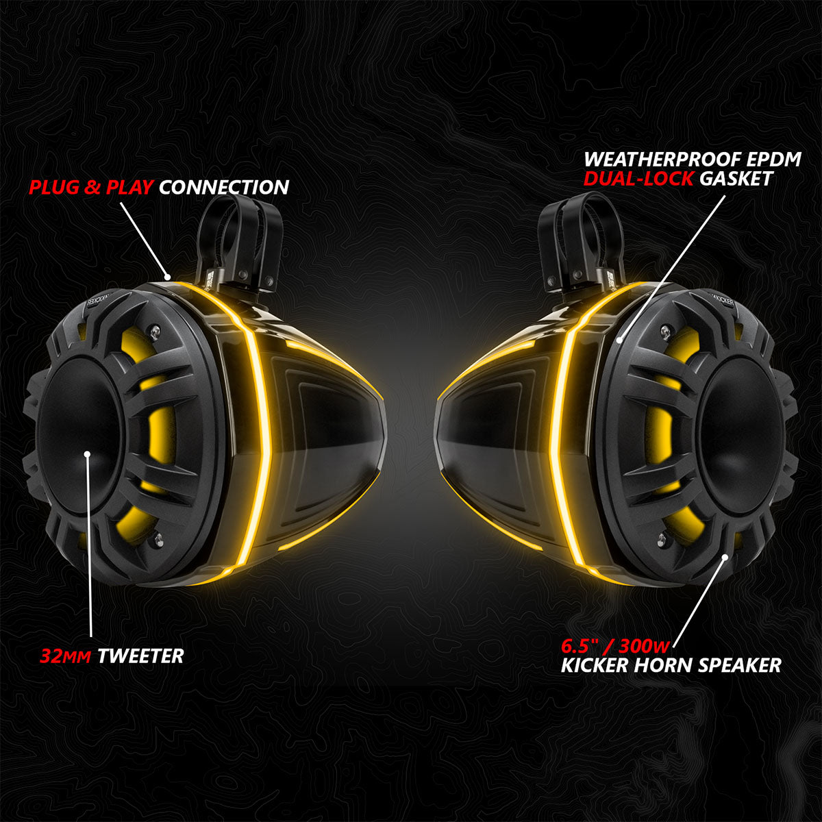 2017-2026 Can-Am® X3, Phase-6 K-Spec 6-Speaker 1650watt System w/MRB4