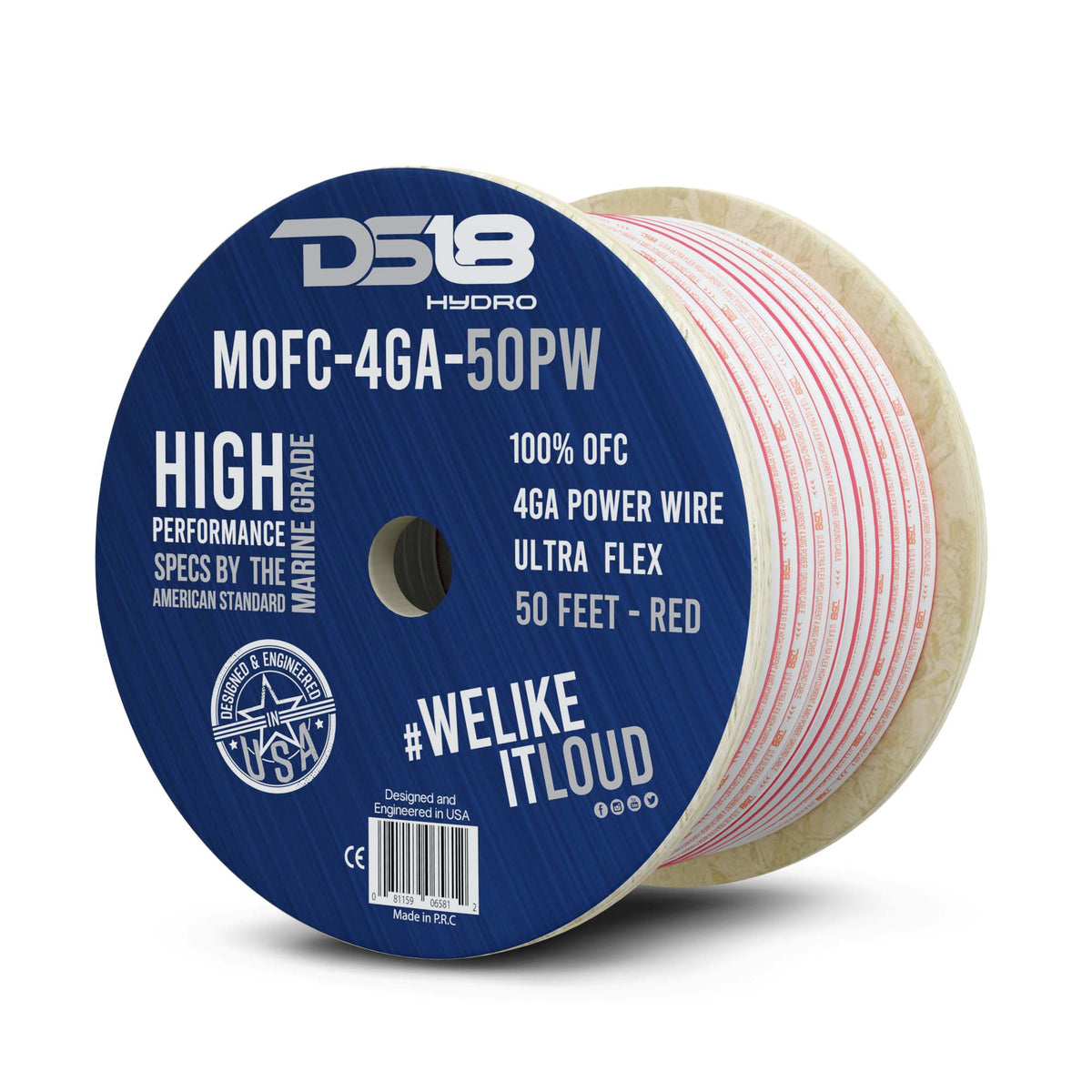 4-GA Marine Grade Tinned 100% Copper OFC Power Wire -50 Feet