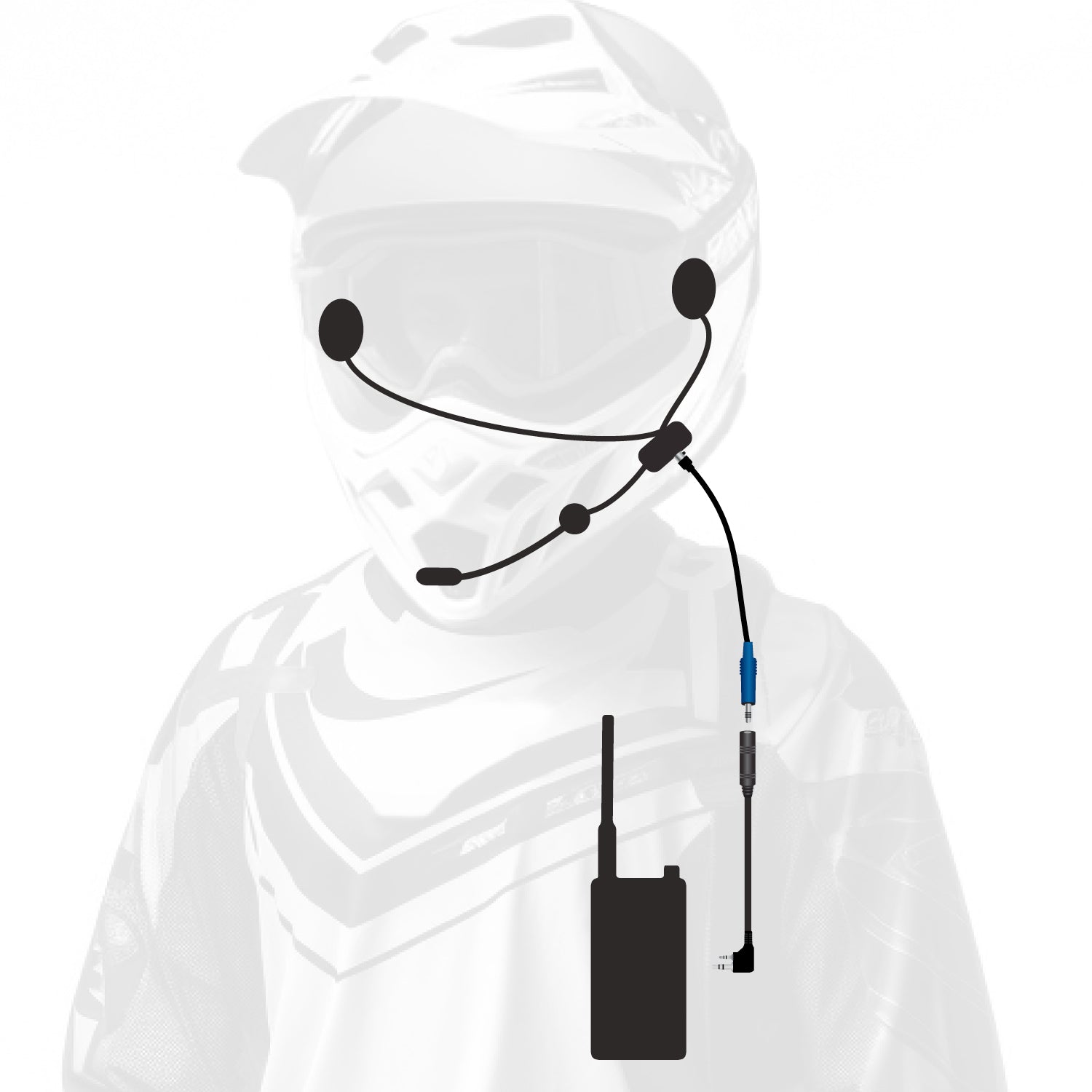 ENDURO Moto Kit - Includes Helmet Kit and Compact Harness Cable - without Radio