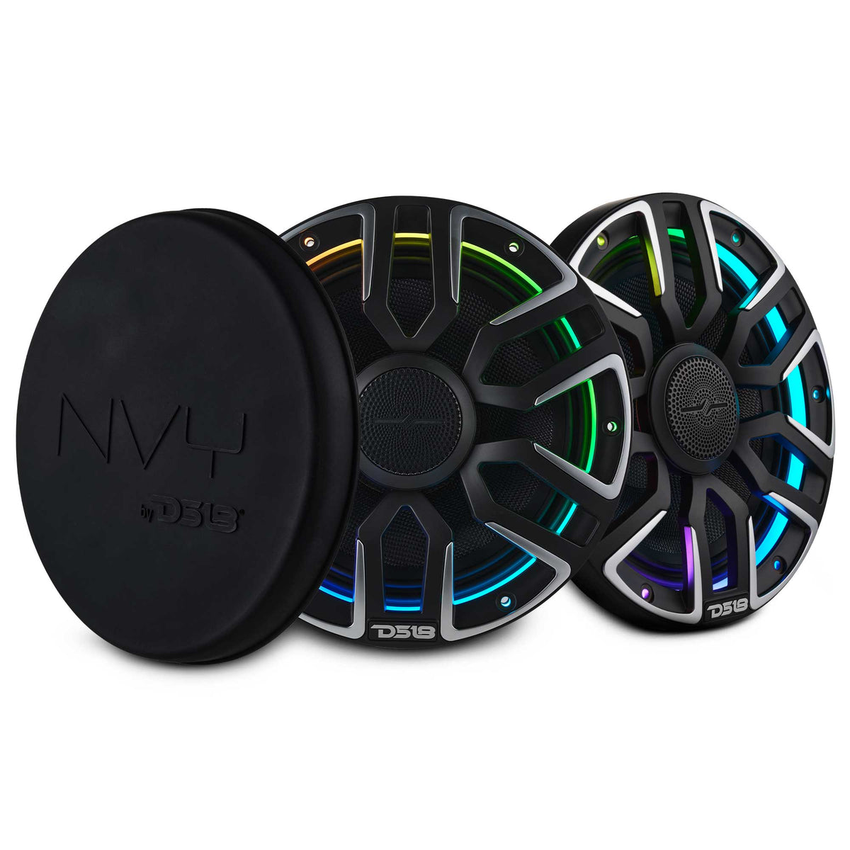 8” Marine Coaxial Speaker With Kevlar Cone, Bullet Tweeter, Neodymium Magnet, and Digital LED Lights | 200W RMS 4-Ohm