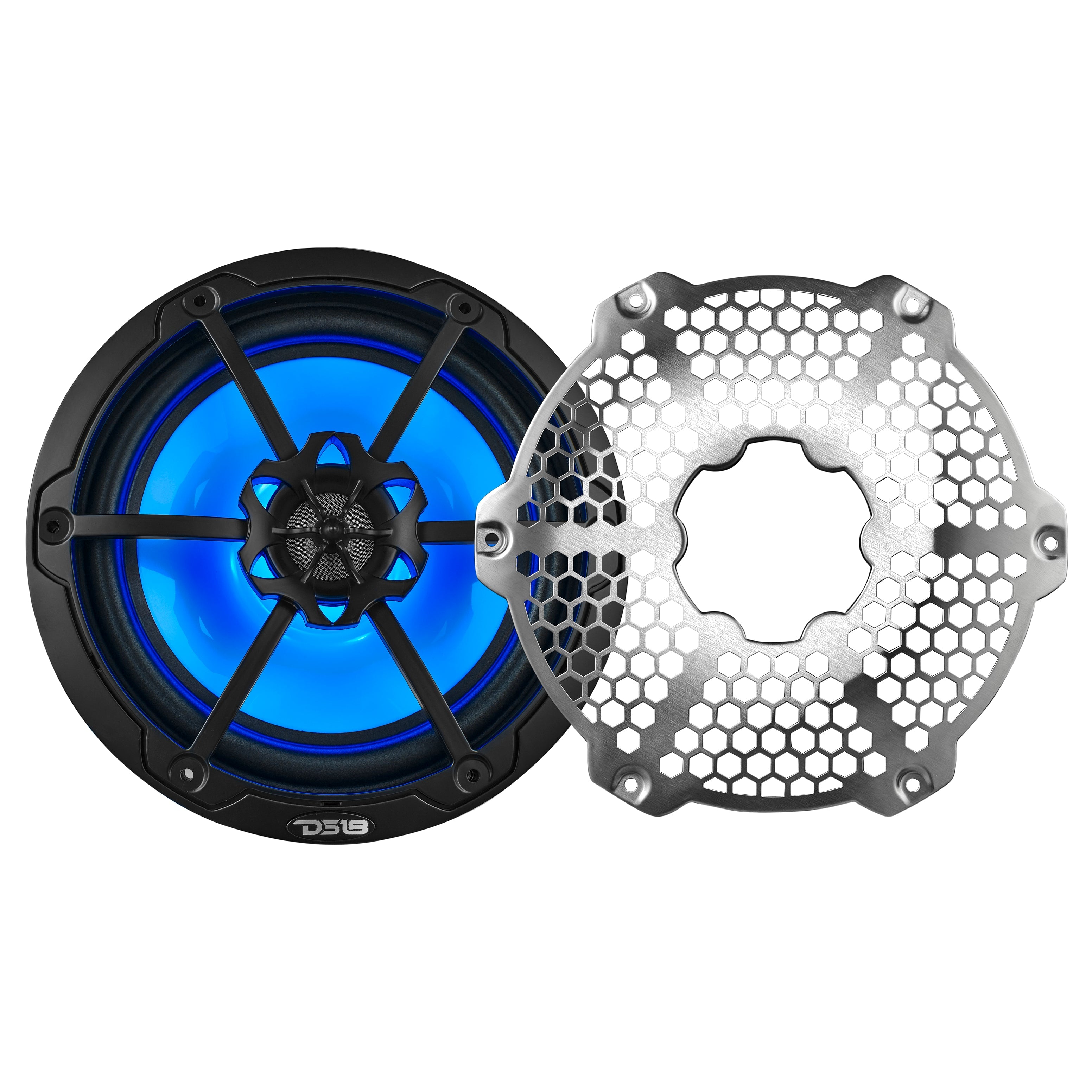 NXL 8" 2-Way Coaxial Marine Speaker With LED RGB Lights 125 Watts Rms 4-Ohm