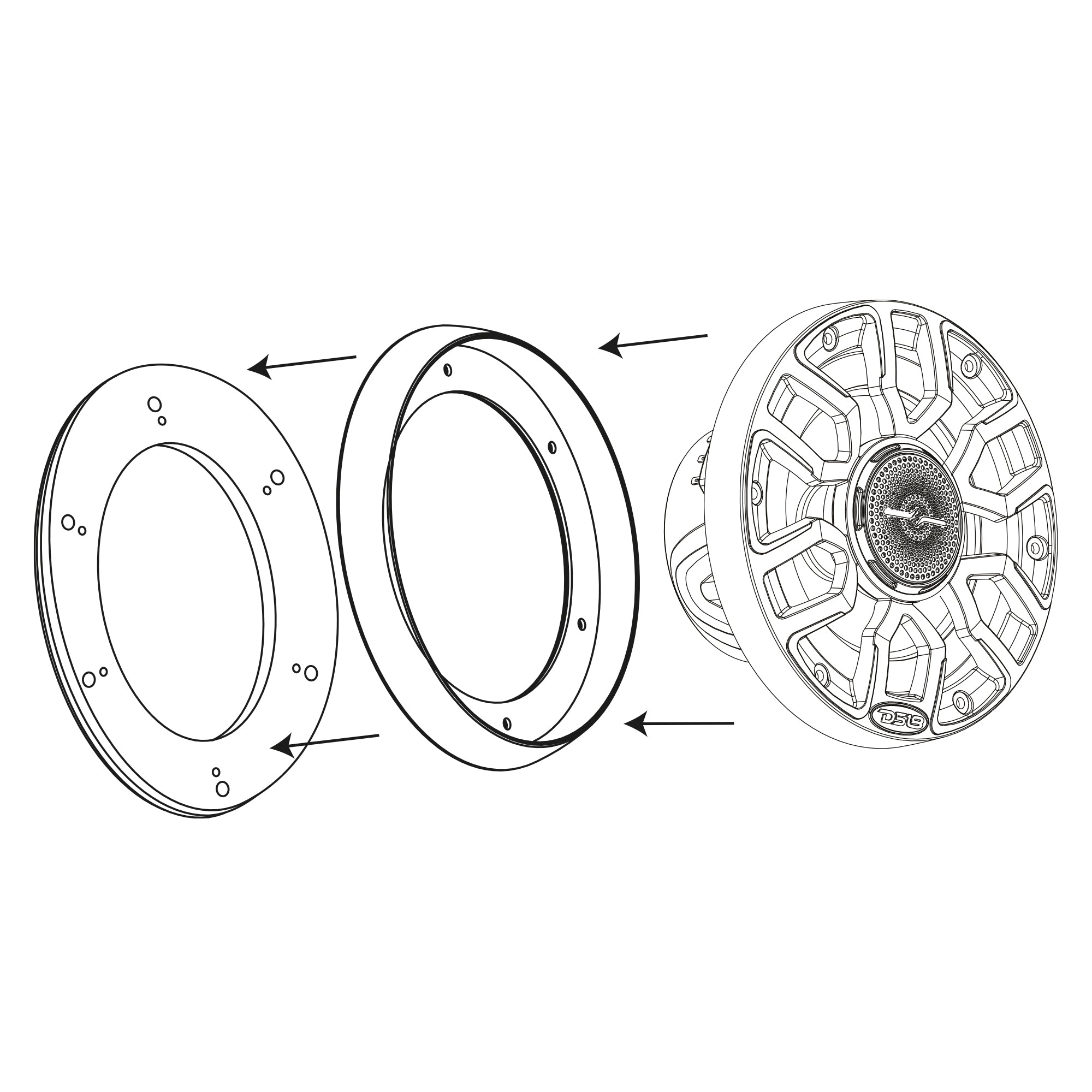 7.7” Marine Speaker Ring Adapter - Fits 6.5" NXL & CF Speakers