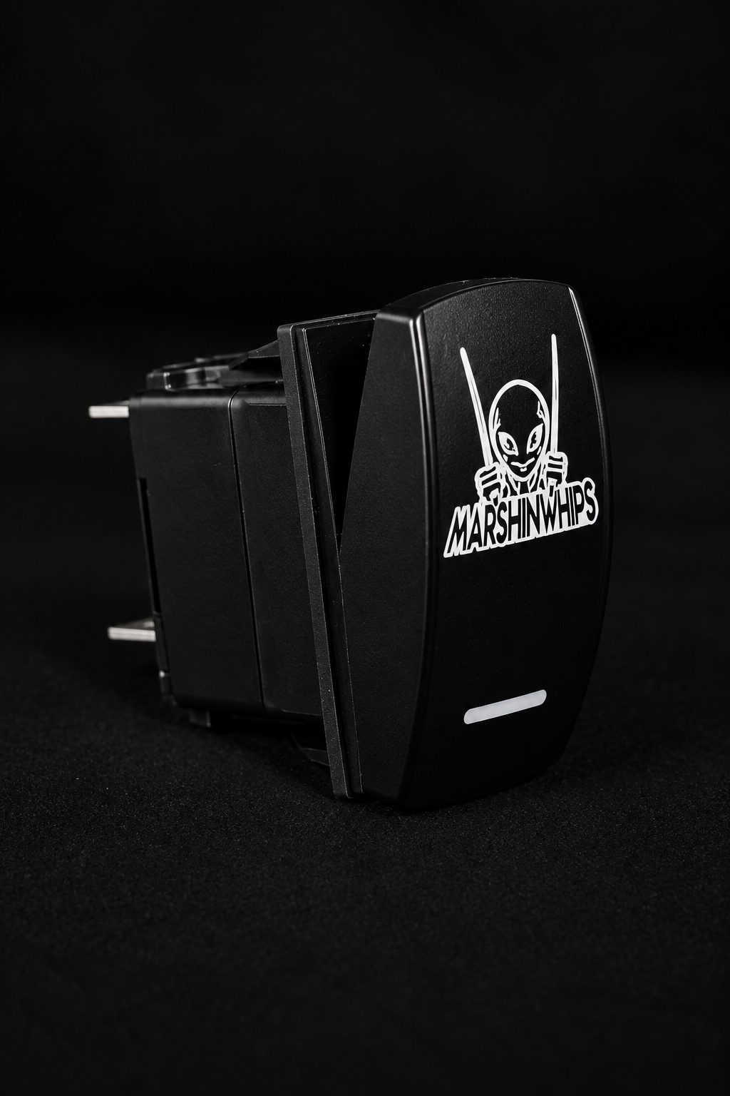 Marshin Whips Illuminated Rocker Switch | Universal LED Control | On/Off Laser-Etched