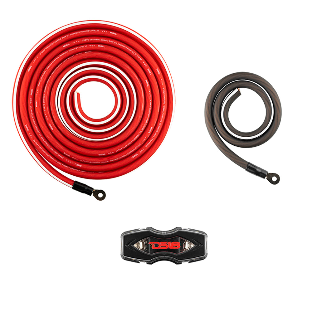 0-GA OFC 100% Copper Amplifier Installation Kit - RED