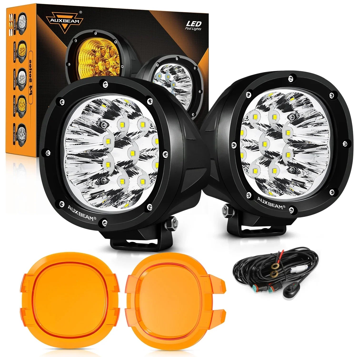 P4 Series | 4 Inch 90W Round LED Driving Lights Spot White Pod Lights