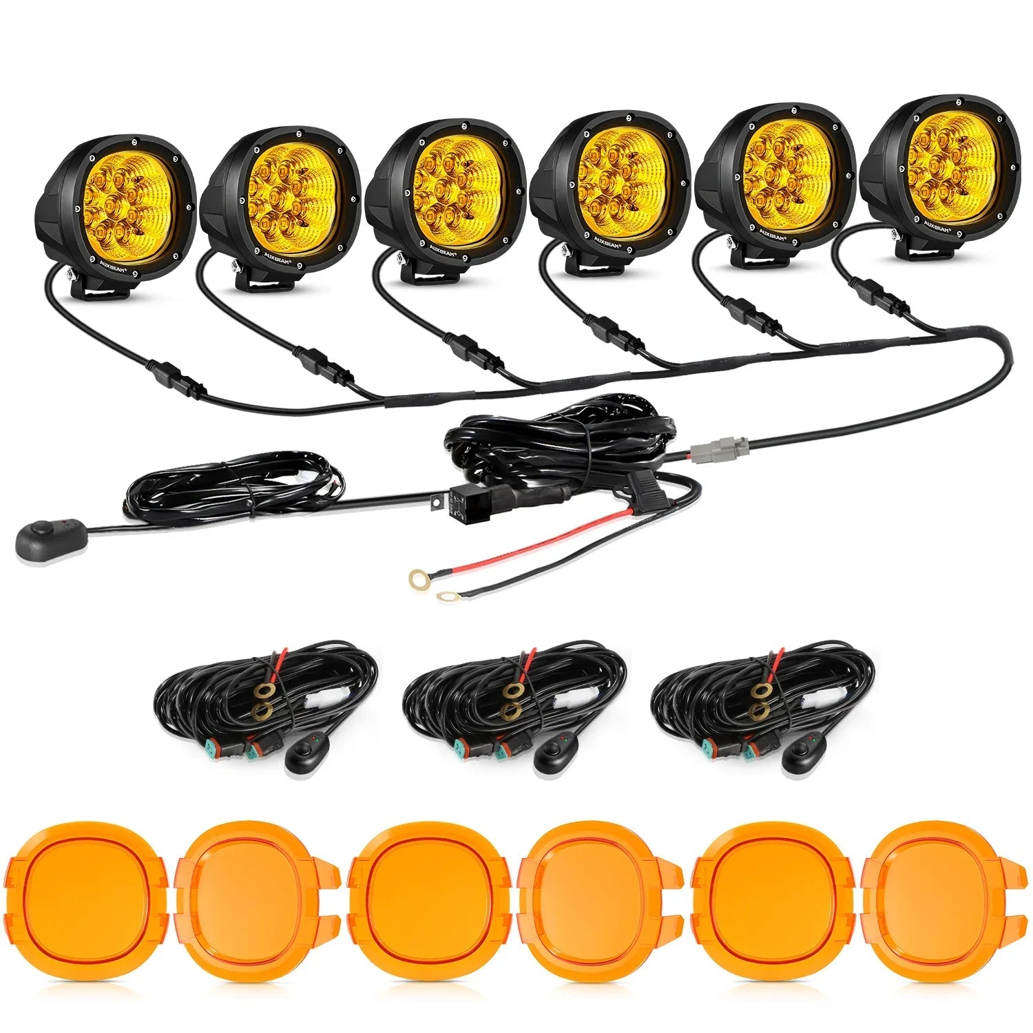 P4 Series | 4 Inch 90W 9000LM Round LED Driving Lights Flood Amber Pod Lights