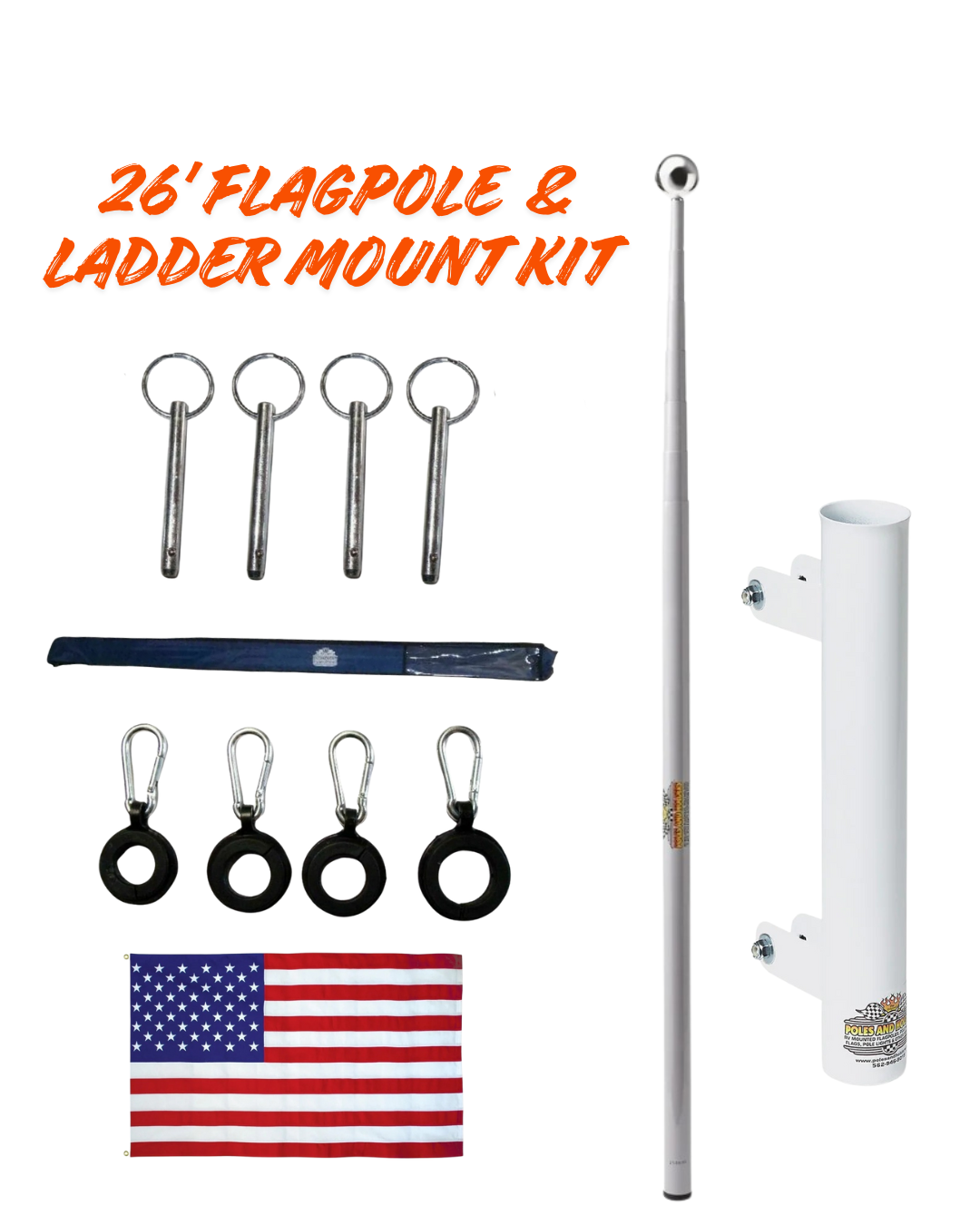 Telescoping Flagpole w/ Ladder Mount Kit