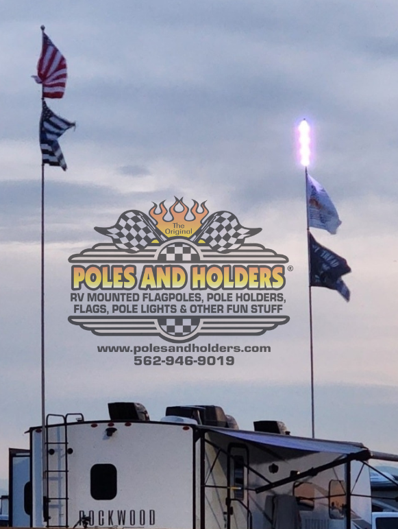 RV Telescopic Flagpole + Ladder Mount + 30" Poles & Holders Locator Kit