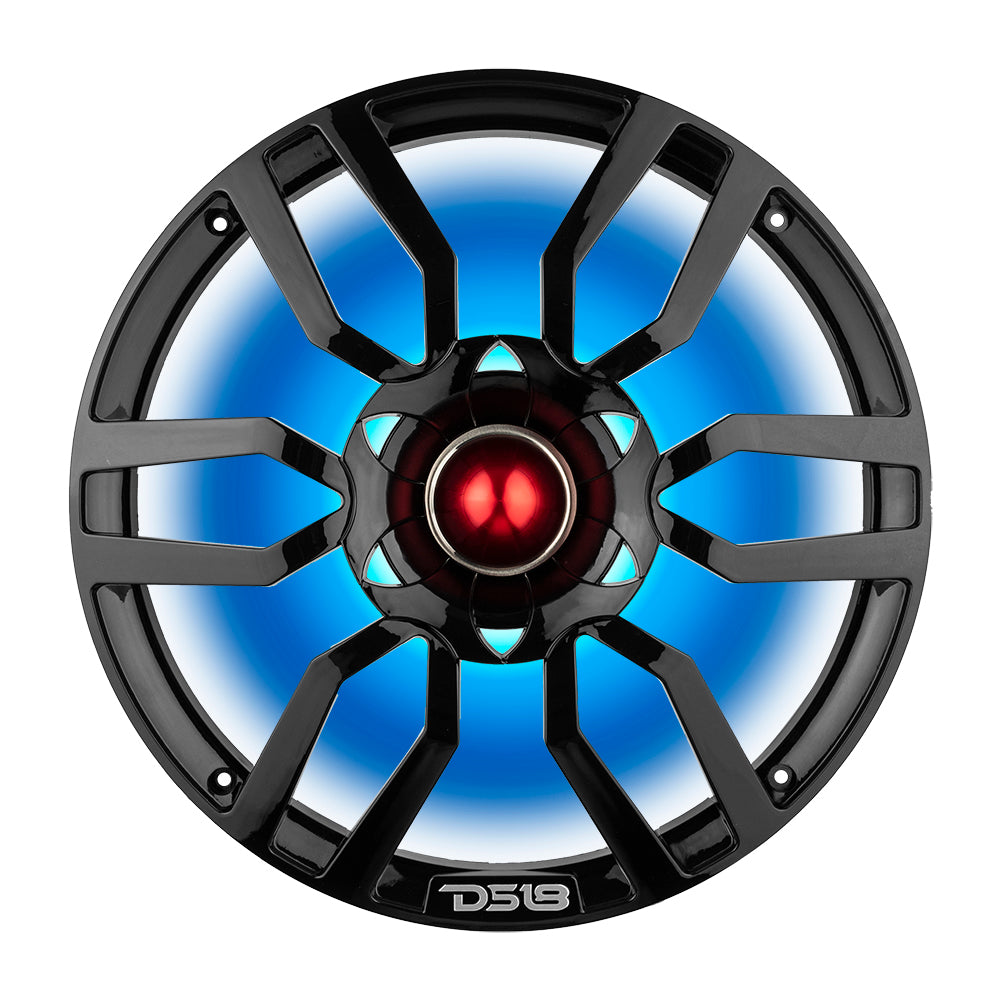 DS18 PRO-GTW10BK 10" Grill with Built-in 1.75" VC Neodymium Bullet Tweeter and RGB Lights 500 Watts Black