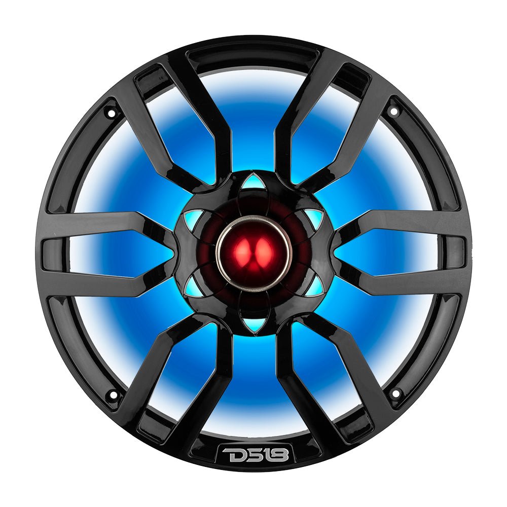 DS18 PRO-GTW10BK 10" Grill with Built-in 1.75" VC Neodymium Bullet Tweeter and RGB Lights 500 Watts Black