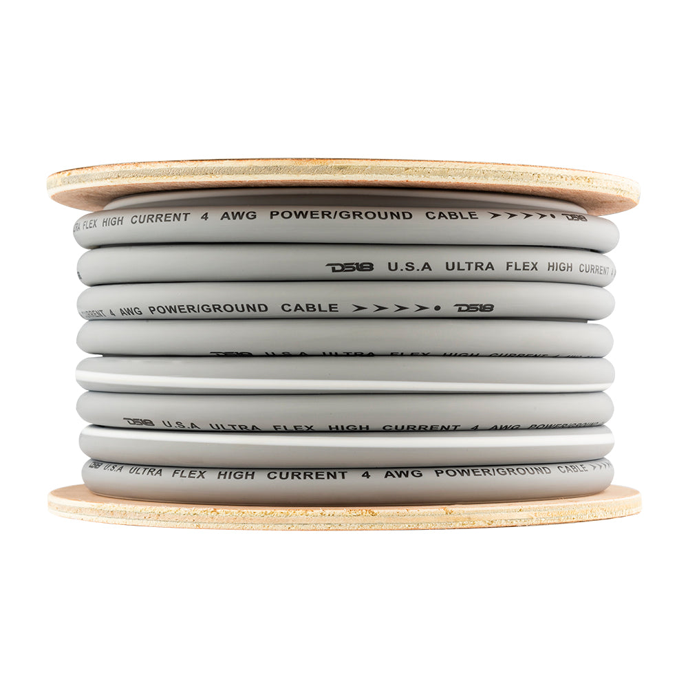 4-GA 100% OFC Ground, Power Cable, 50 Feet -Silver