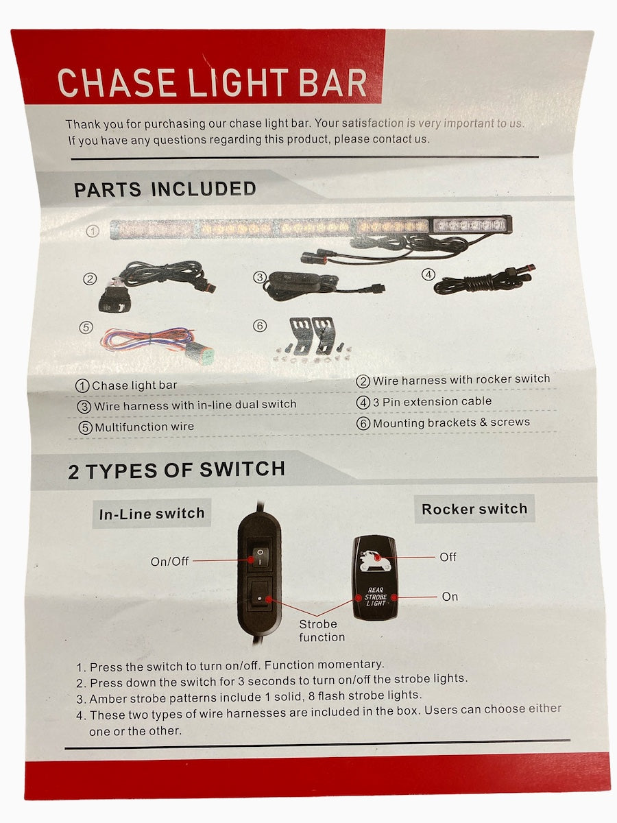 Chase LED Light Bar With Built In Strobe 32"