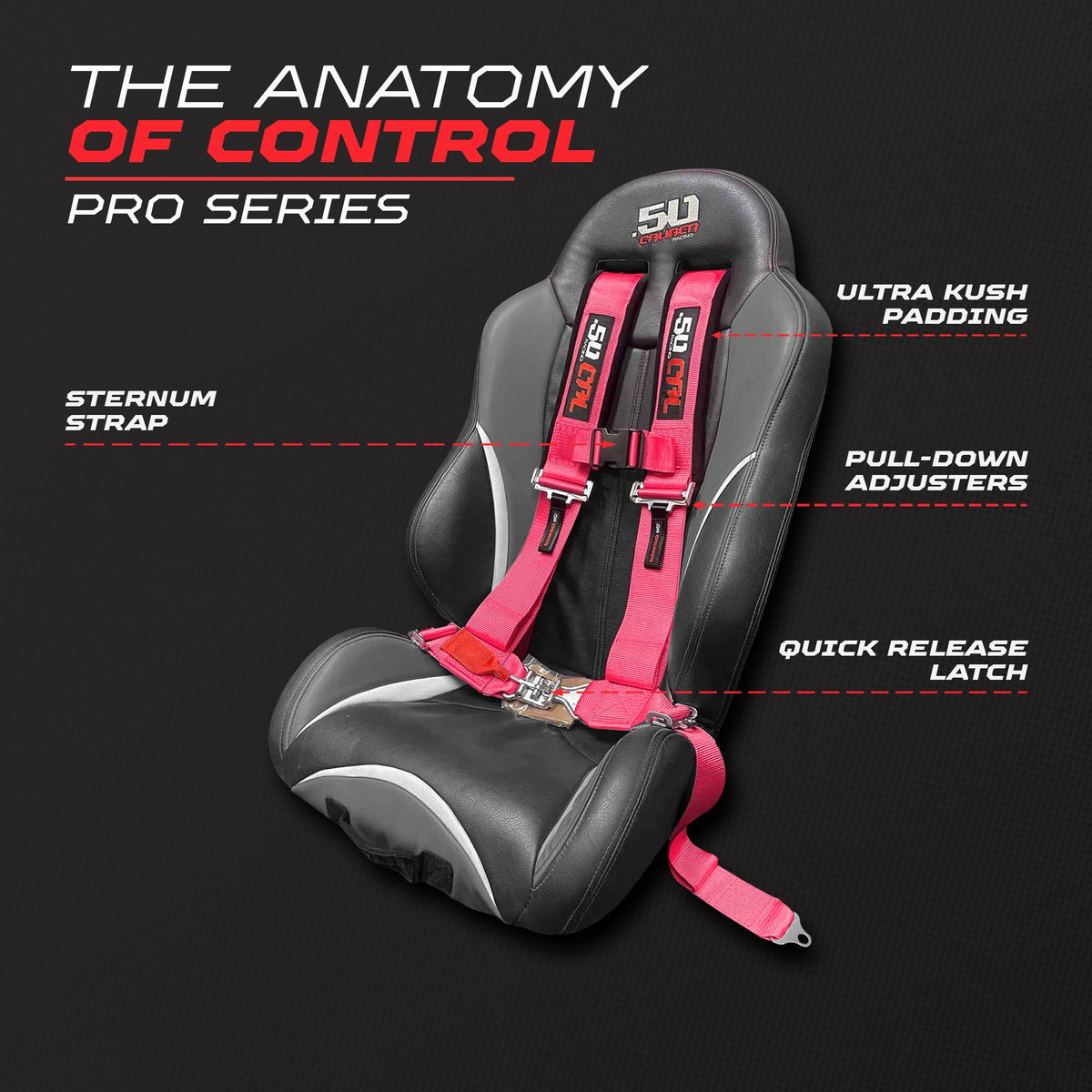 2" 4 Point Racing Harness – Pro Series Race Latch | 50 Caliber Racing