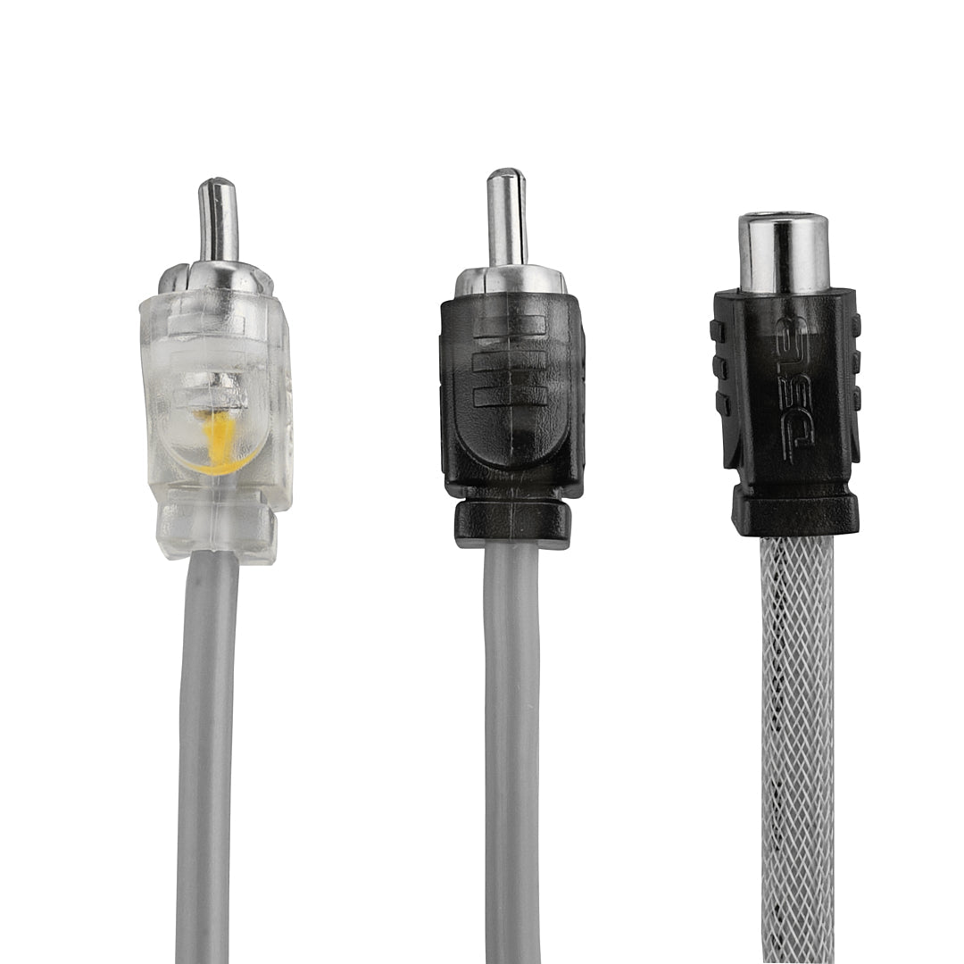 Level 2 RCA 100% Copper OFC Y Connector 1 FEMALE to 2 MALE - SILVER