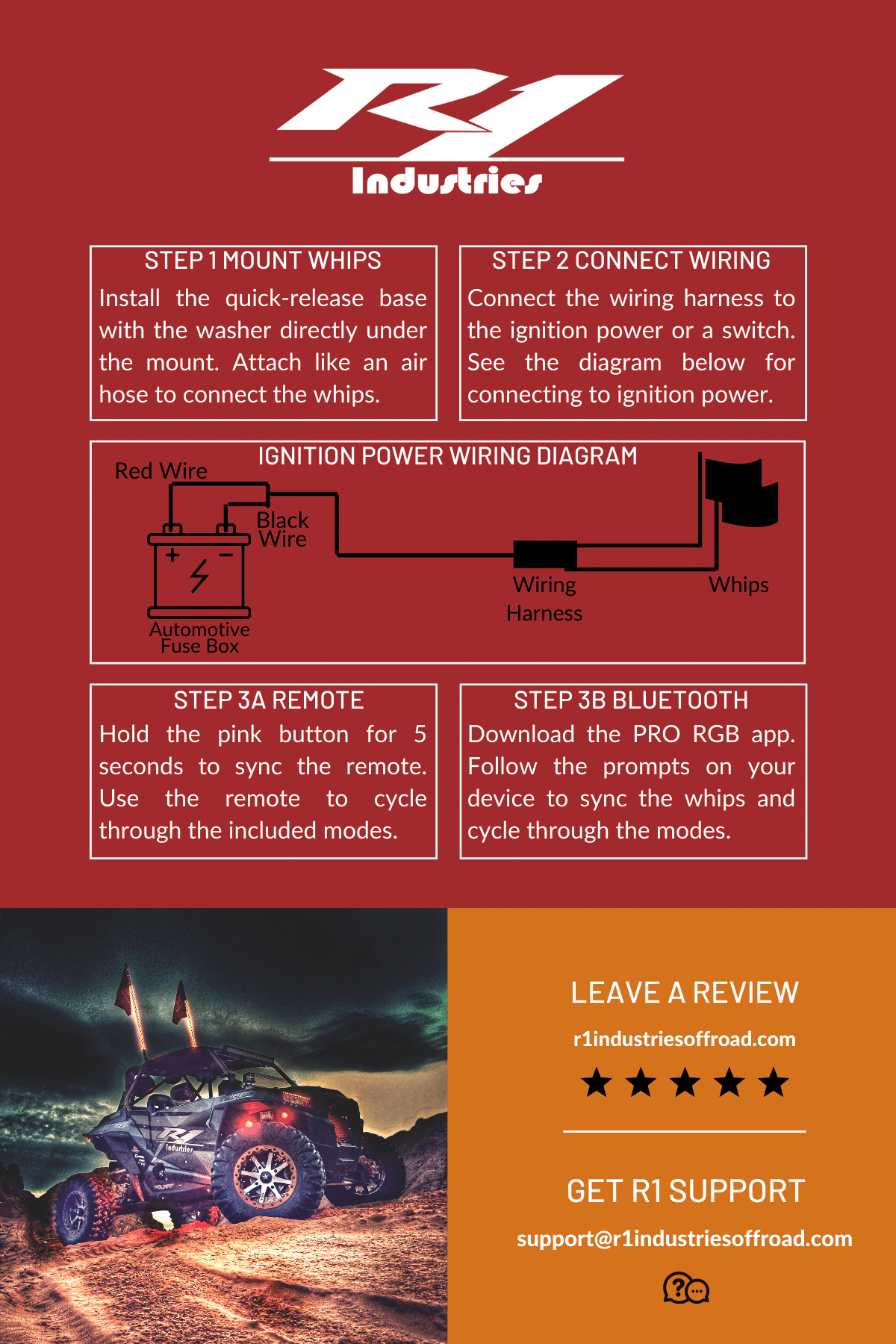 Fatty LED Light Whips (Pair)