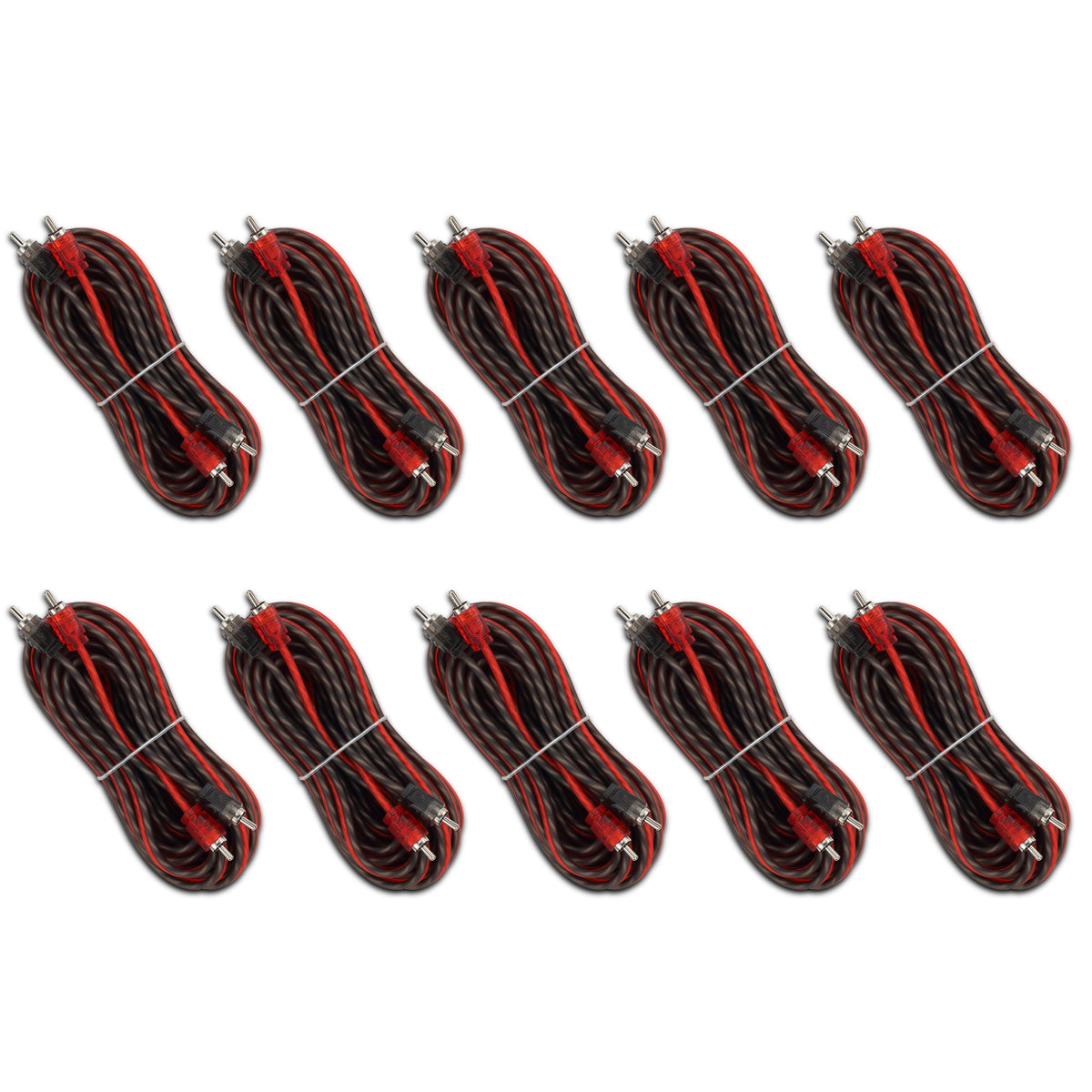 20 ft Ultra Flex 100% OFC RCA Cable Wire – 10-Pack