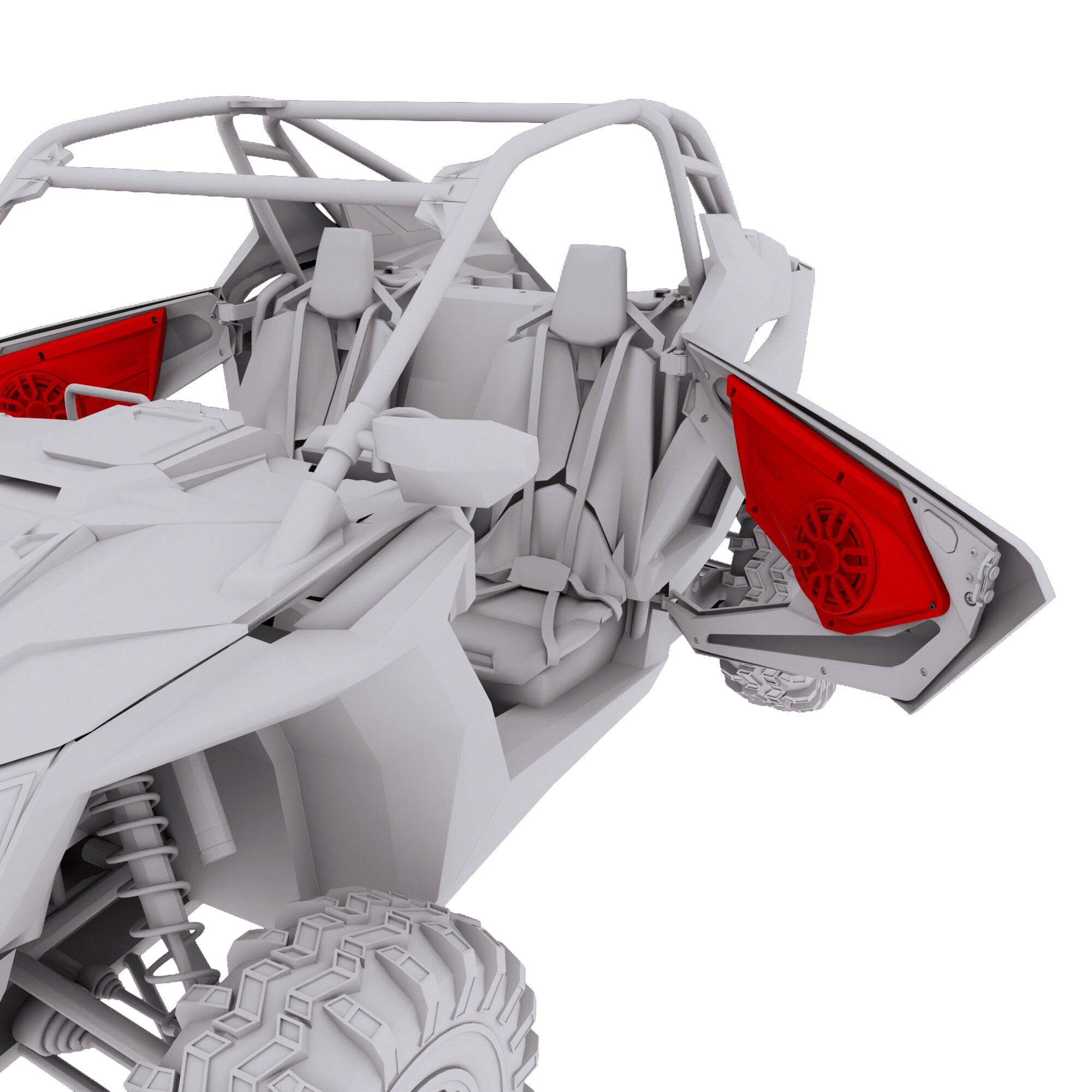 Polaris RZR Front Door Panels Loaded with NXL-IQ/BK 8" Coaxial Speakers