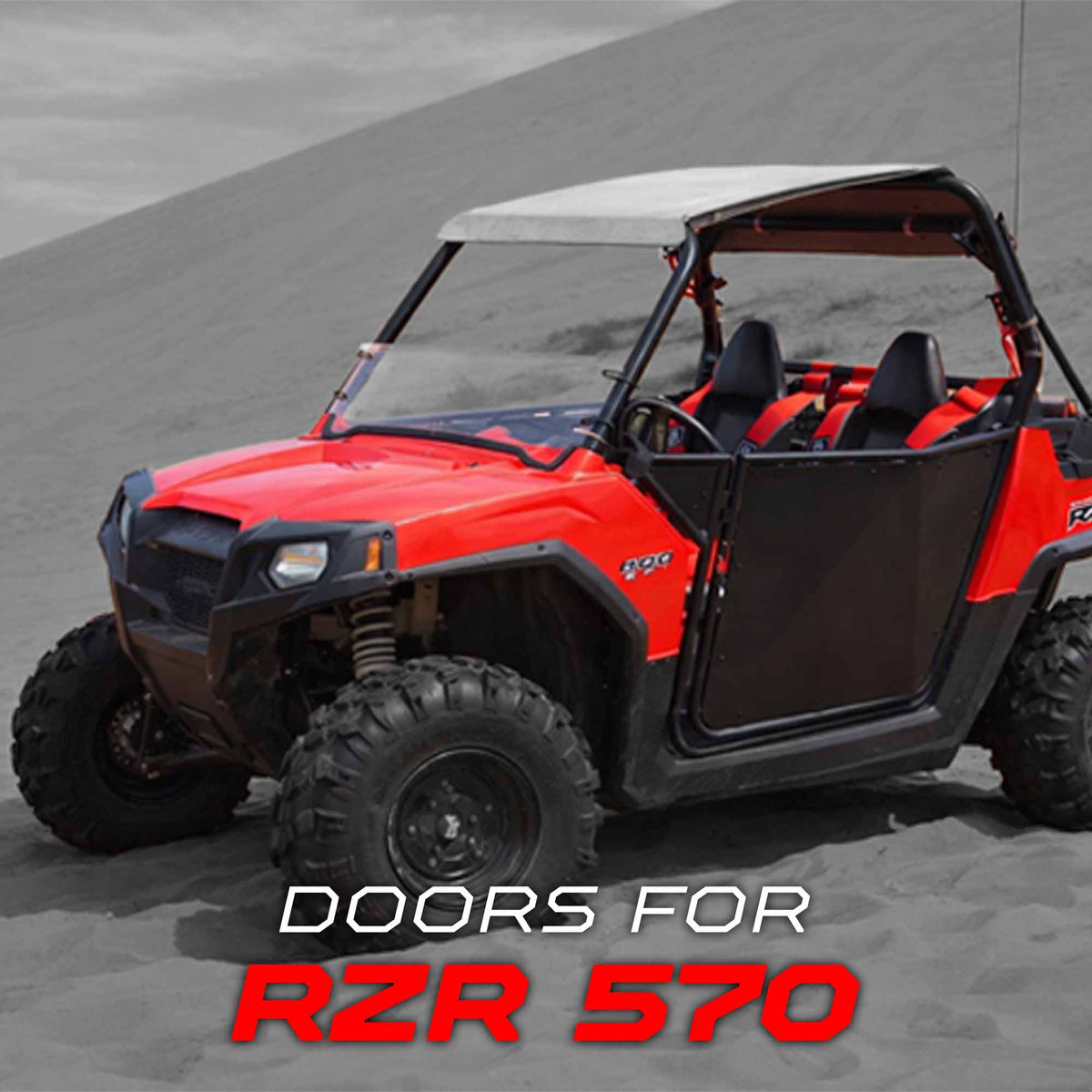 50 Cal RZR Doors White on Black