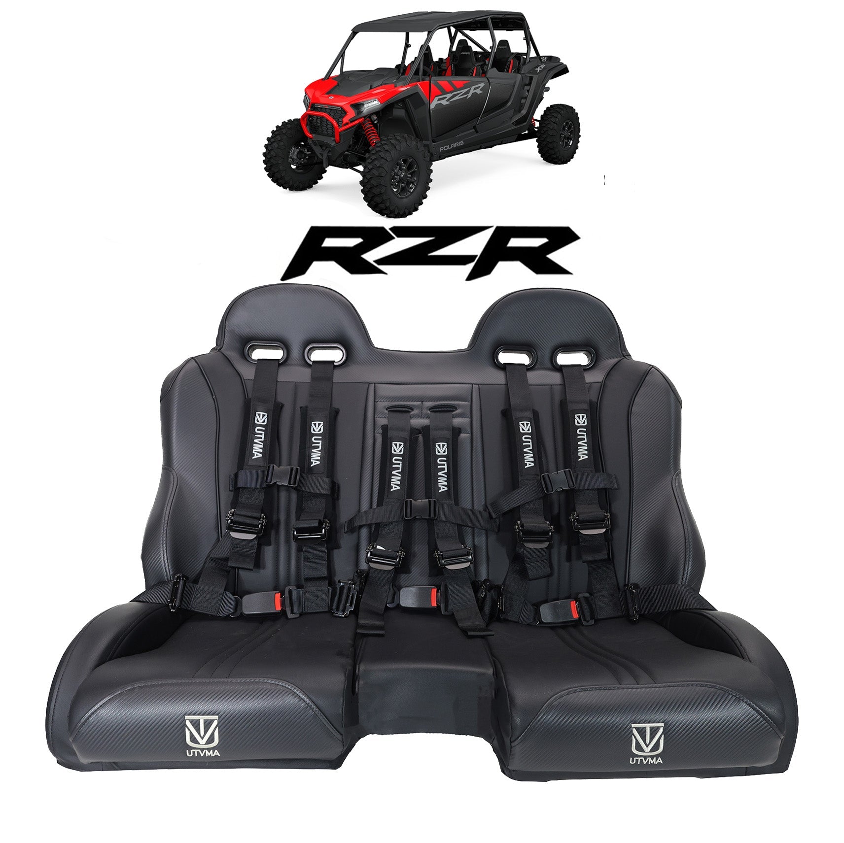 2024+ RZR 1000 Front/Rear Bench Seat W Harnesses 2 and 4 Seater