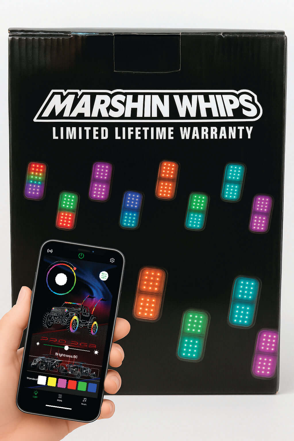 Marshin Whips Roswell X-2 Billet RV Rock Lights | 24 Pod Kit