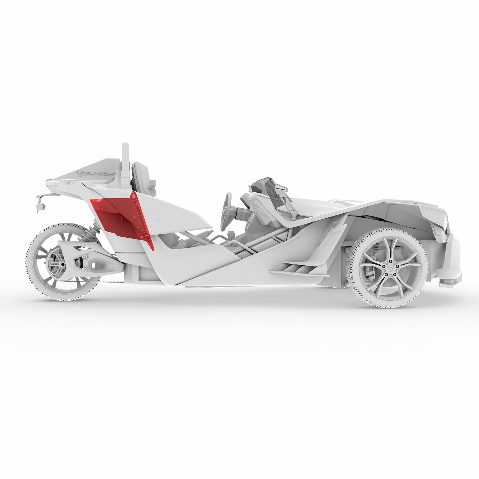 Polaris Slingshot Rear Subwoofer Enclosure Loaded with NXL-IQSUB10/BK and Digital LED Lights | Fits Either Passenger or Driver Side | 2015 - Current