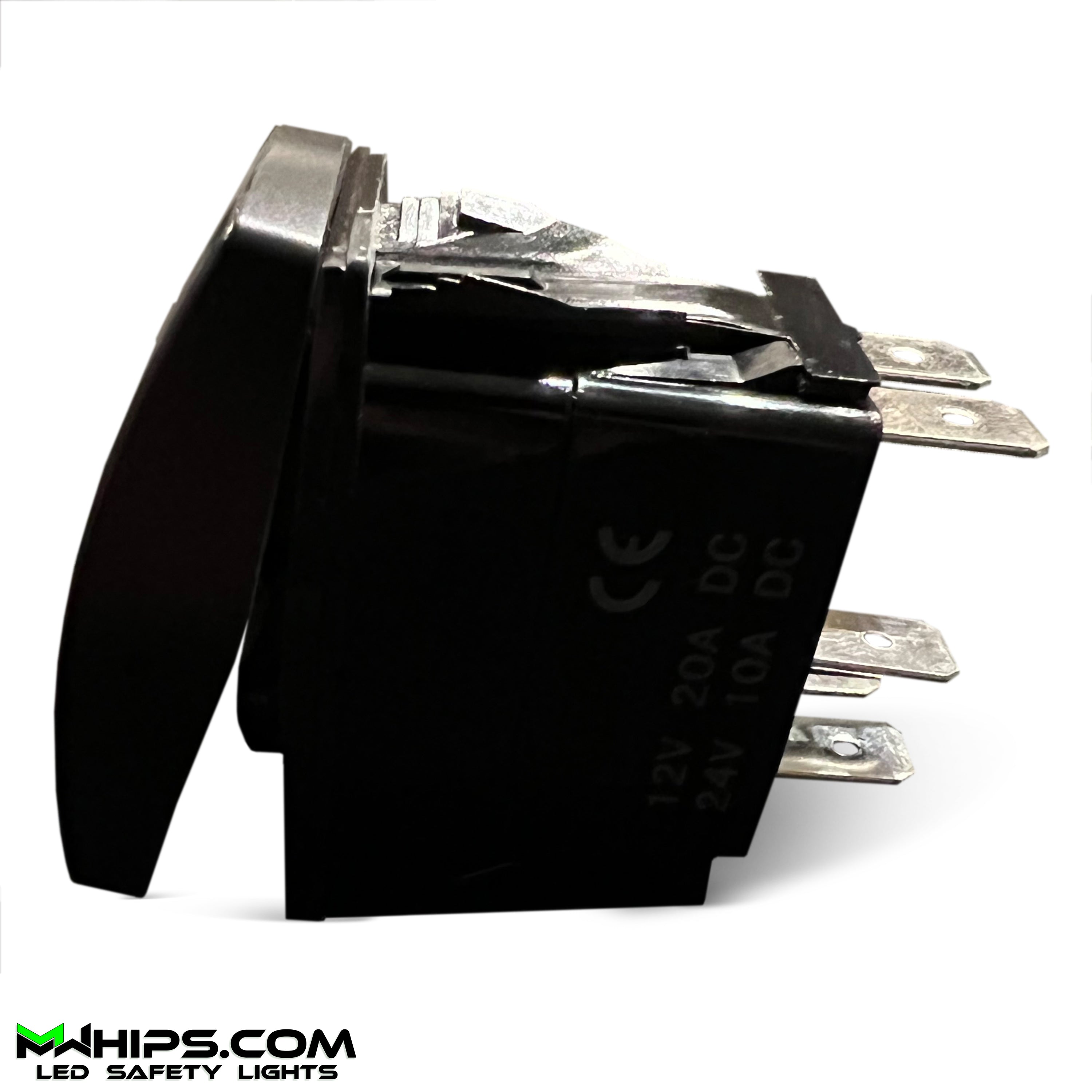 SPOT LIGHTS - DUAL BLUE LED, 5 PIN, 20A/12V ON/OFF ROCKER SWITCH - Mwhips