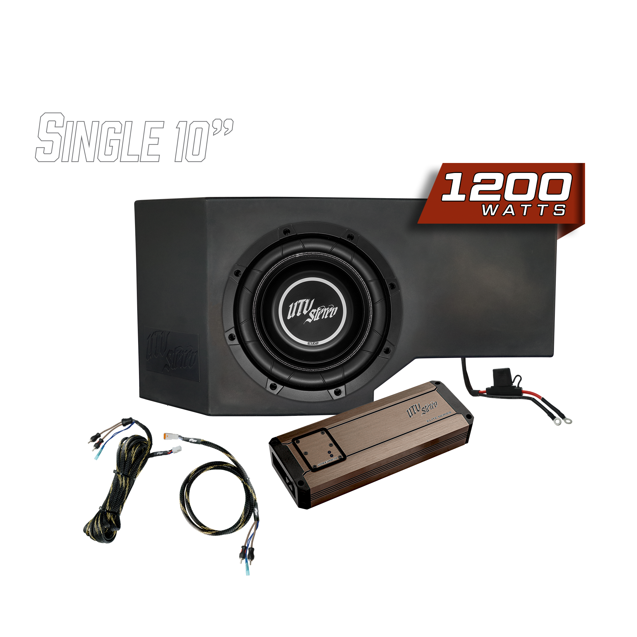 Can-Am® Defender 1200W Single Passenger Side 10" Subwoofer Kit | UTVS-DEF-SUB-1200-PASS