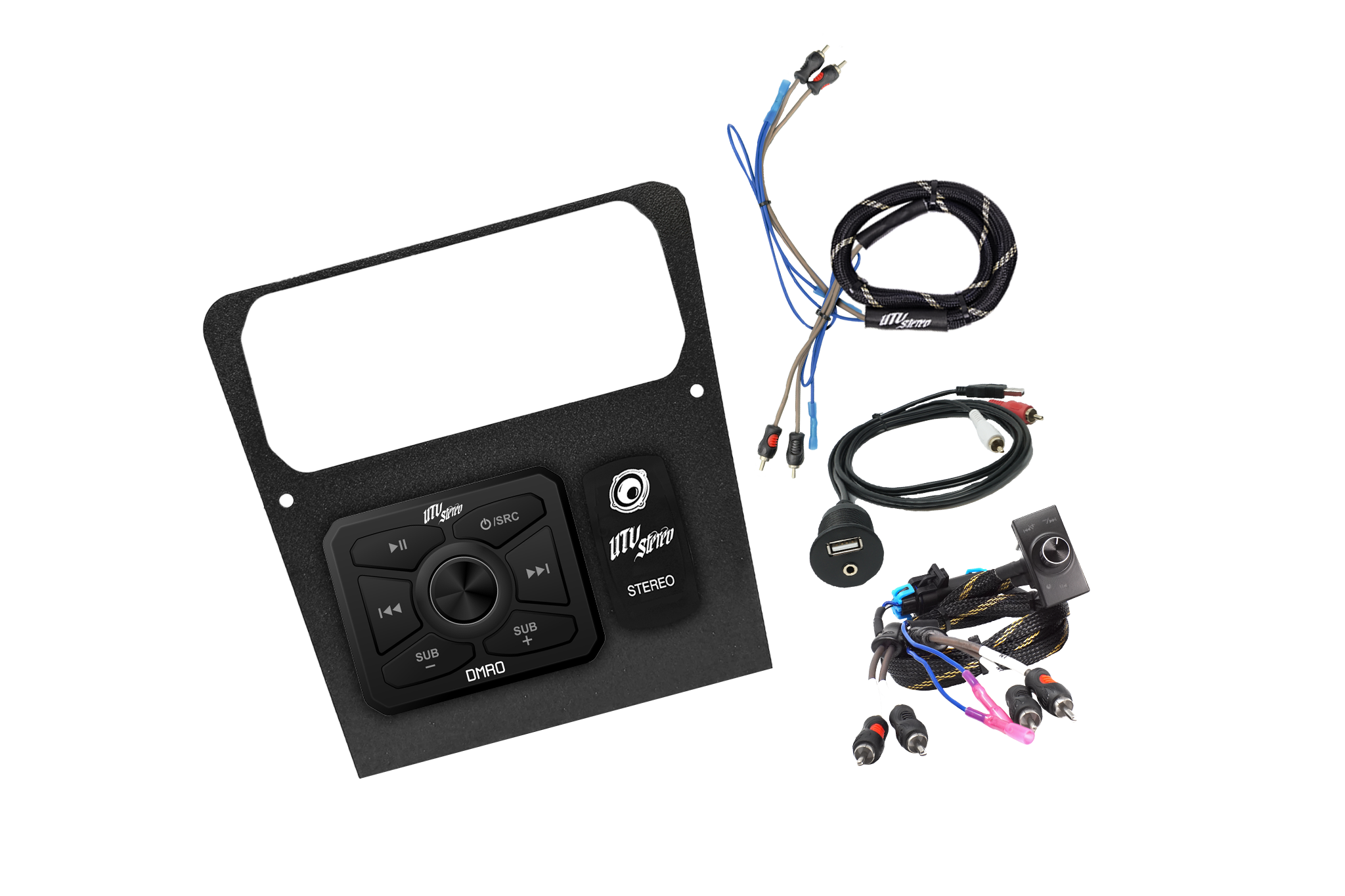 Maverick R Head Unit Mount Kit w/ Bass Knob | UTVS-R-HUMT-KIT-BASS-KNOB