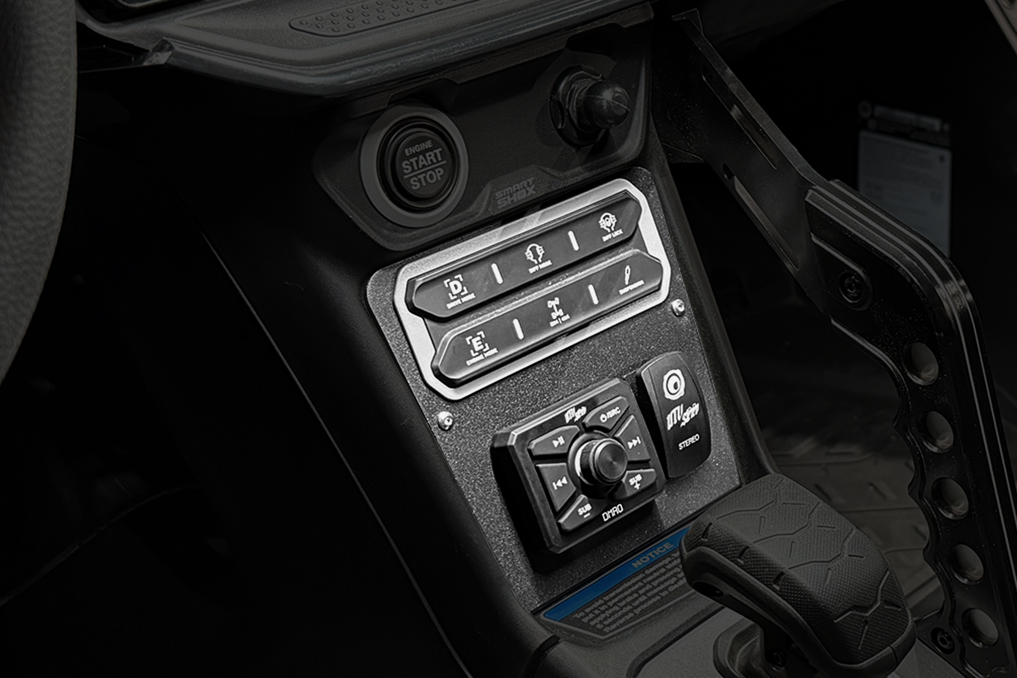 Maverick R Head Unit Mount Kit w/ Bass Knob | UTVS-R-HUMT-KIT-BASS-KNOB