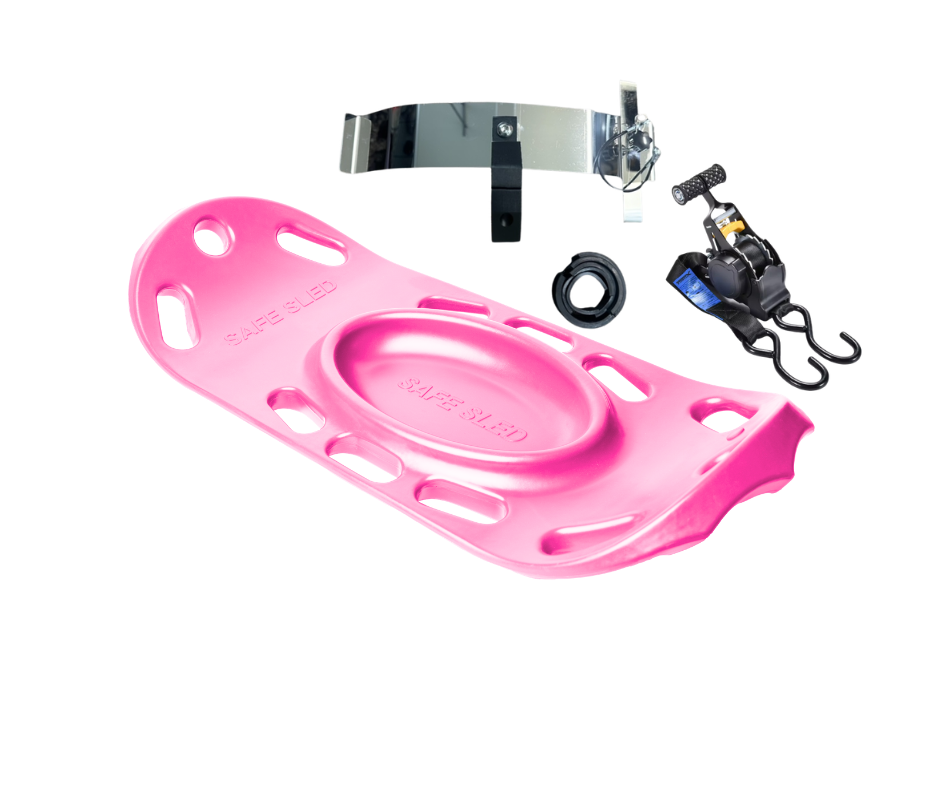 Pink Safe Sled Bundle - Mount and 2 Ratchet Straps