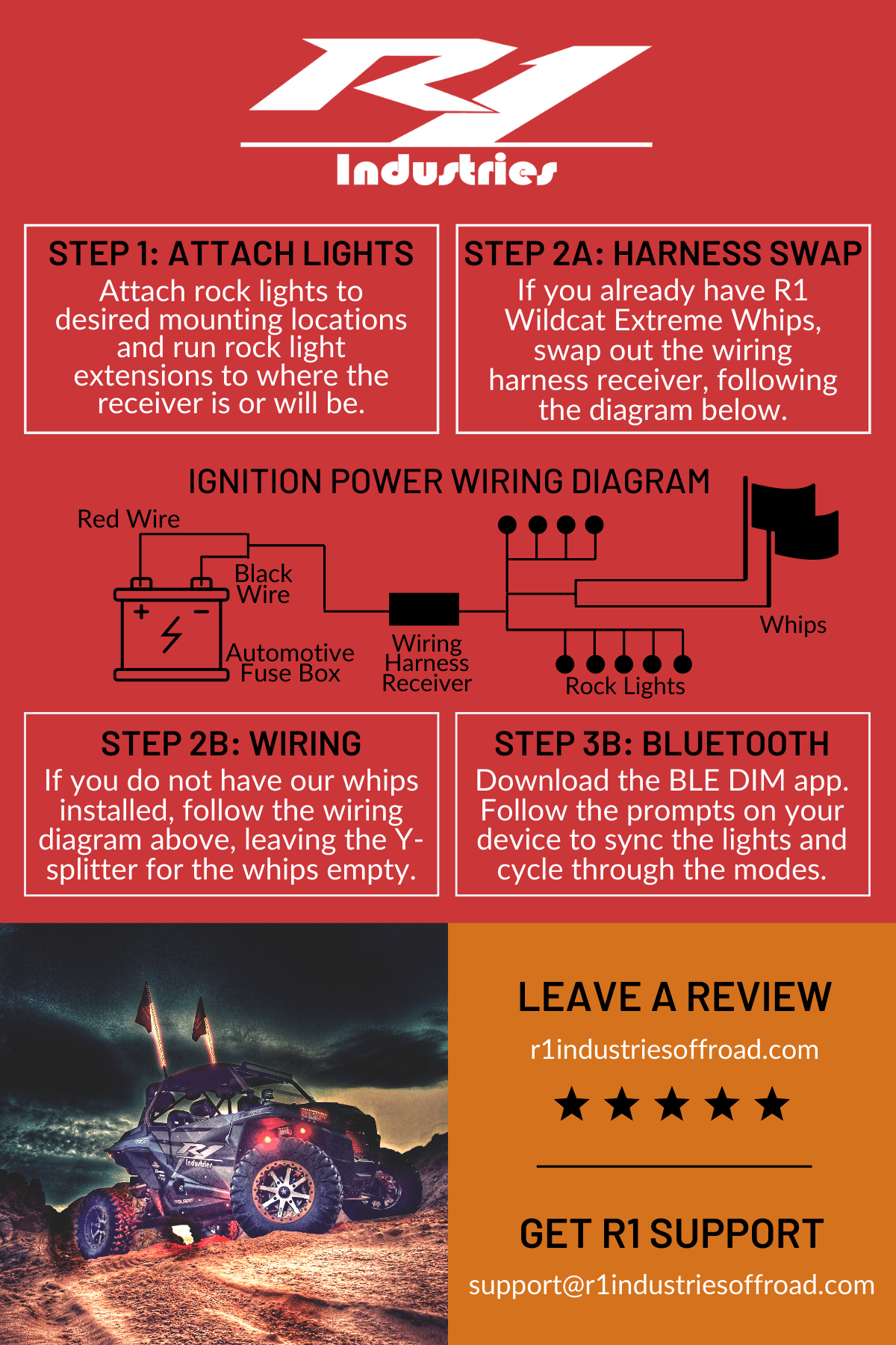 R1 Industries XL LED Rock Lights (10-Pod)