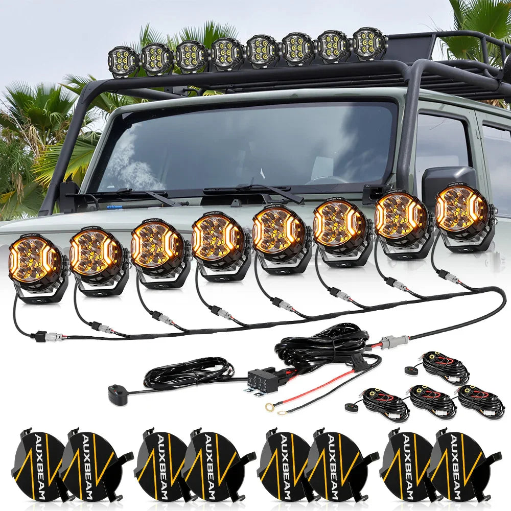 V-ULTRA Series | 3 Inch 108W LED Side Shooter White Pod Lights with Amber DRL