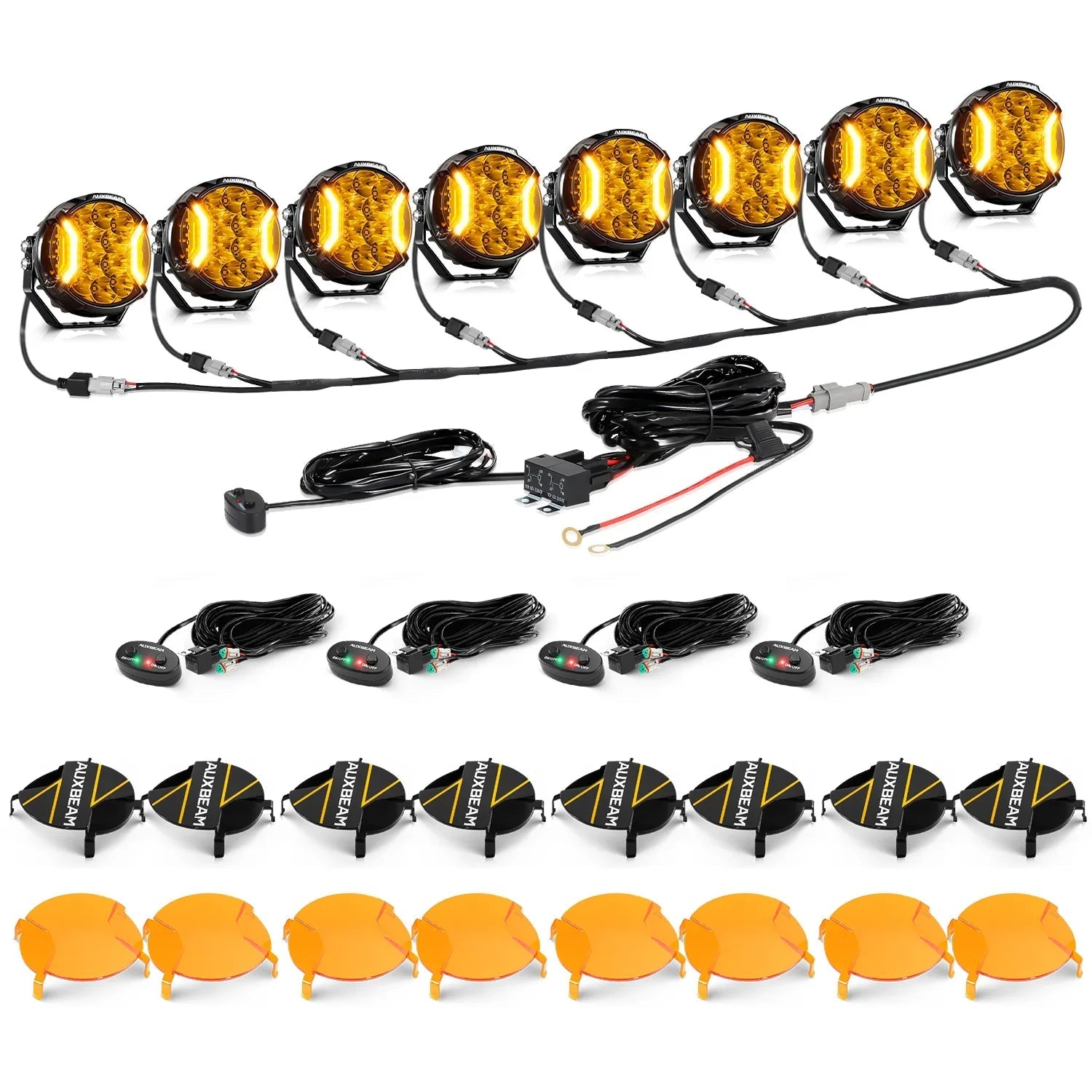 V-ULTRA Series | 5 Inch 172W LED Side Shooter Amber Pod Lights with Amber DRL
