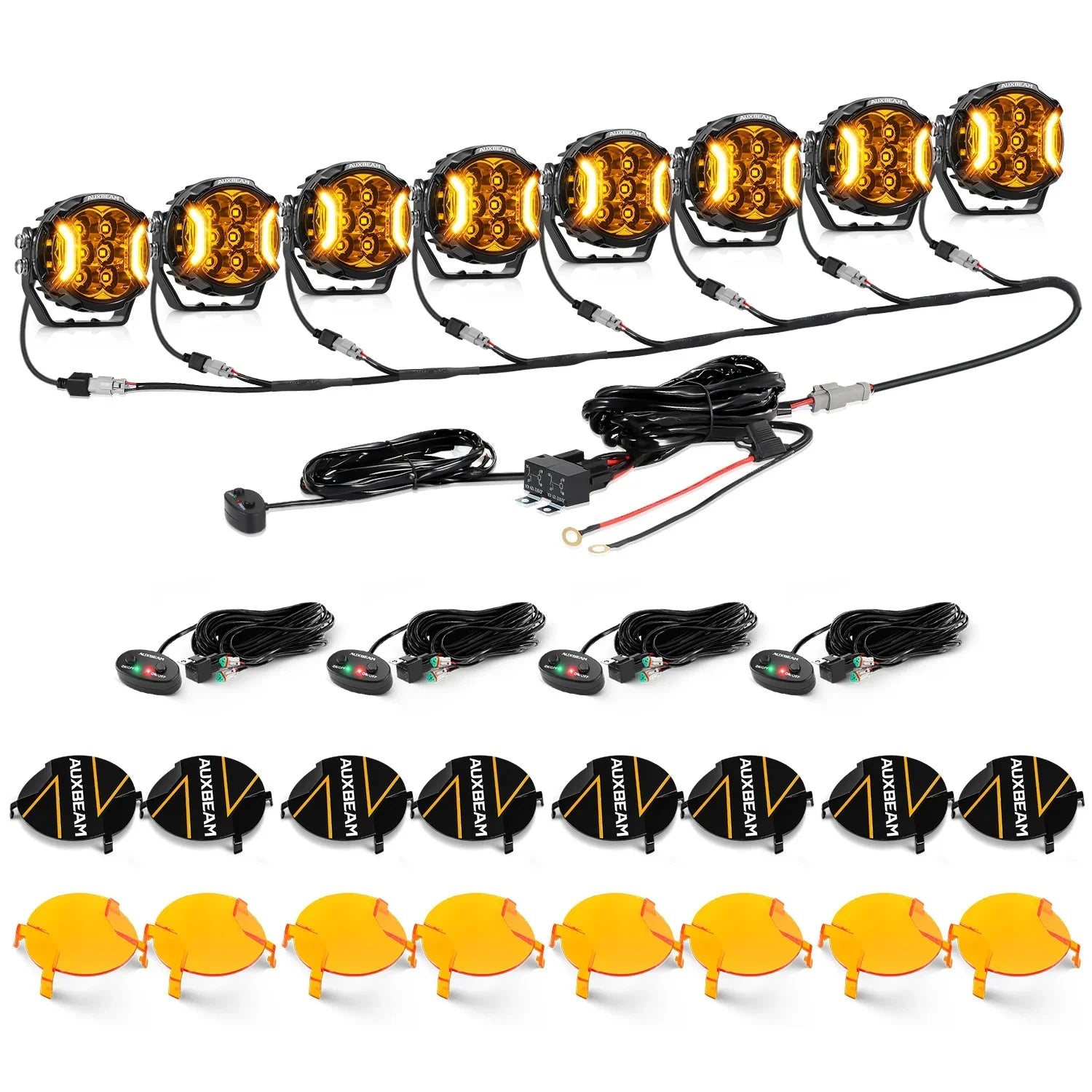 V-ULTRA Series | 3 Inch 108W LED Side Shooter Amber Pod Lights with Amber DRL