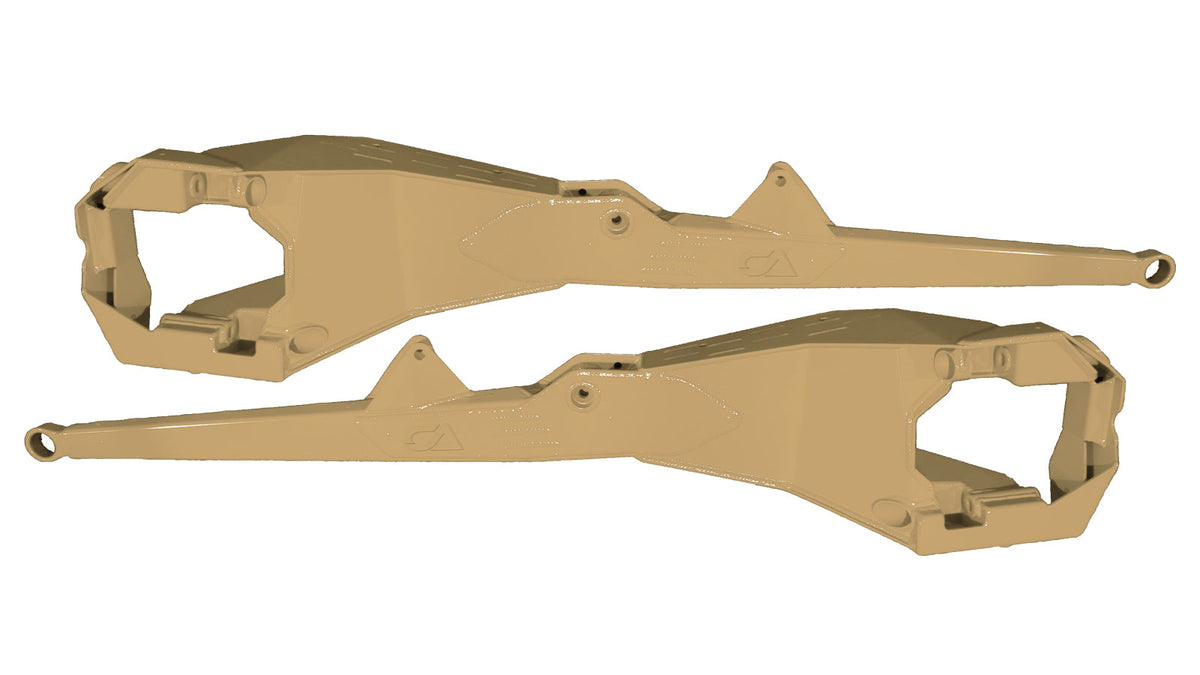 We have overhauled and reinforced our previous generation of Boxed Trailing Arms to meet the demands of the ever-evolving UTV world. Adding further gusseting at high impact areas and increased overall structure to prevent failure. Whether you are a weekend warrior or a professional racer, we encourage you to equip your machine with the very best and leave the worrying at home while you focus on hitting the trails.