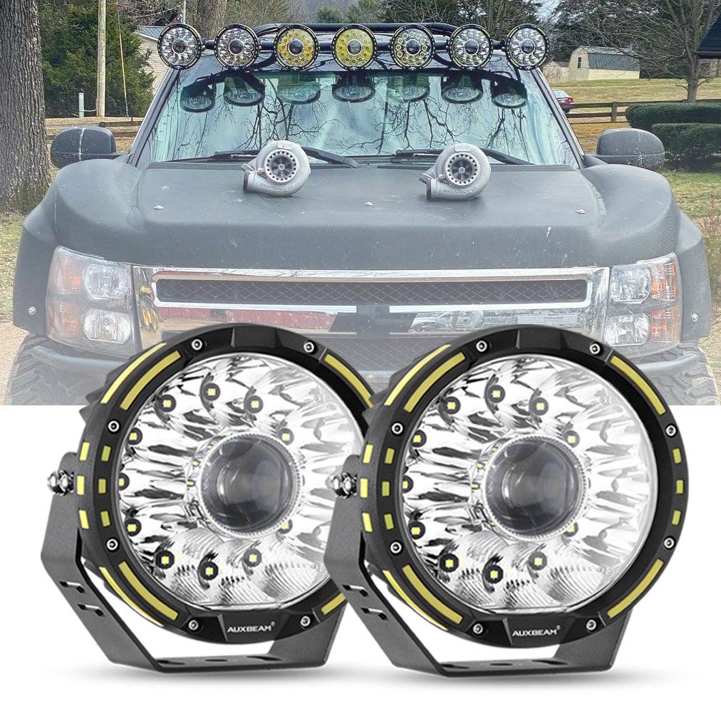 (2pcs/4pcs set) 7 Inch 230W 33332LM 360-PRO Series Custom Lens Offroad LED Driving Lights for 2008 Chevy Silverado 1500 Chevy Silverado 2500 3500