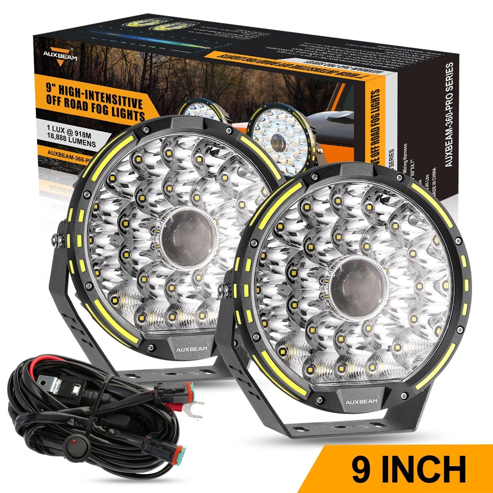 (2pcs/set) 9 INCH 270W 37776LM 360-PRO Series Custom Lens LED Driving Lights+Amber/Black Covers(Optional) for Ford F150 F250 F350 F450
